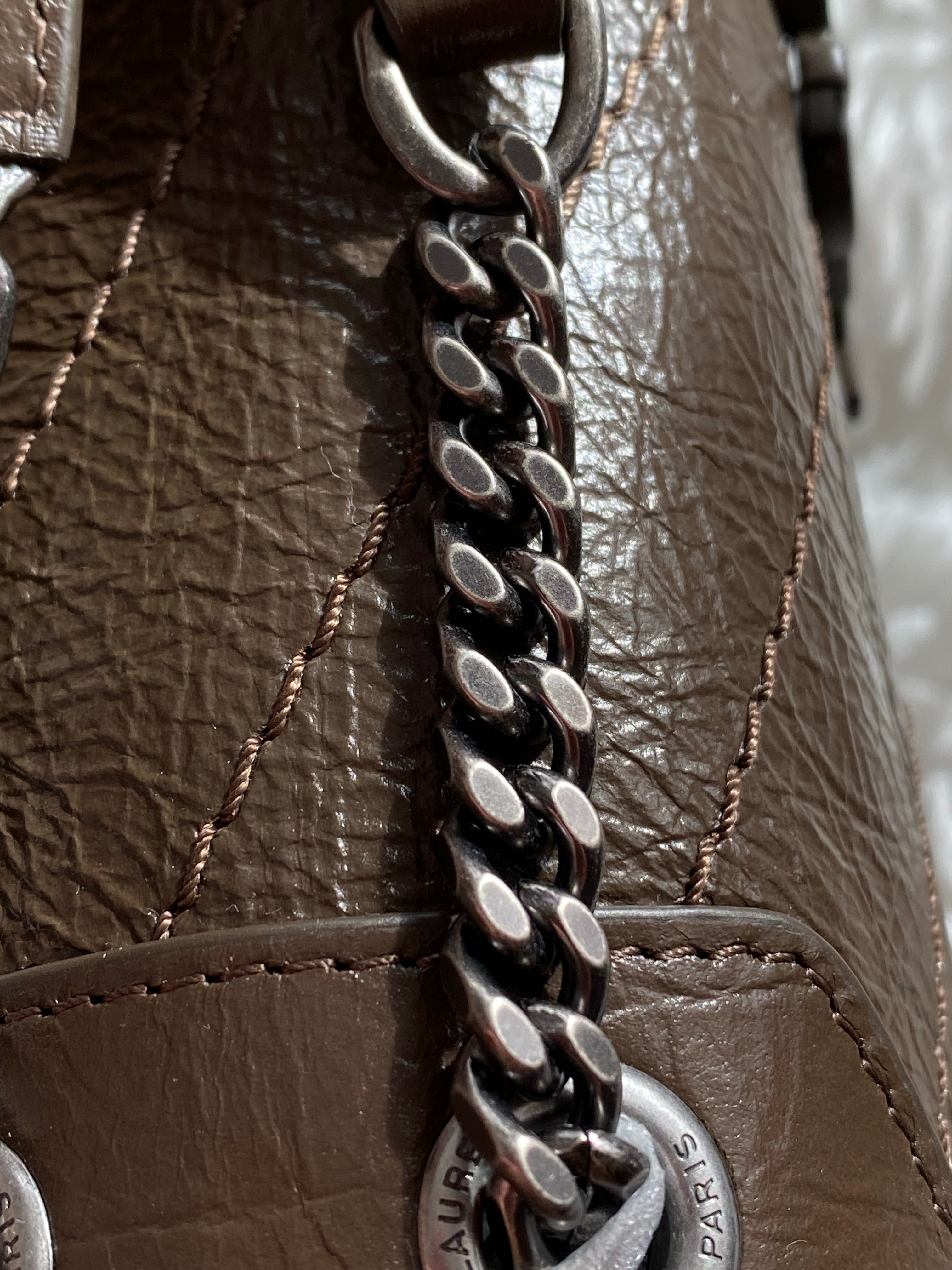 [TOP] Yves Saint Laurent YSL Nikki Small Bag Wrinkle Leather - Dark Green