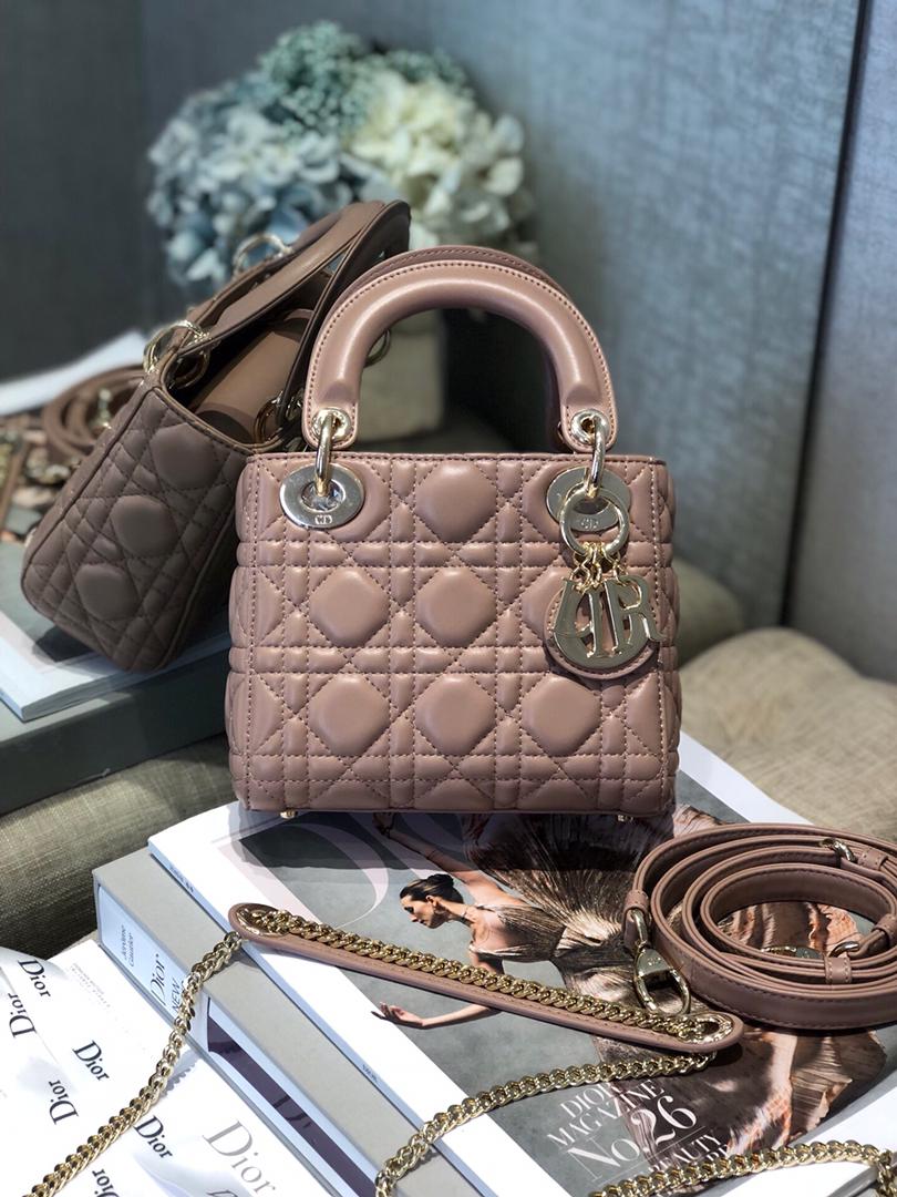 [TOP] Christian Dior Lady Christian Dior Bag Mini- Dusty Rose