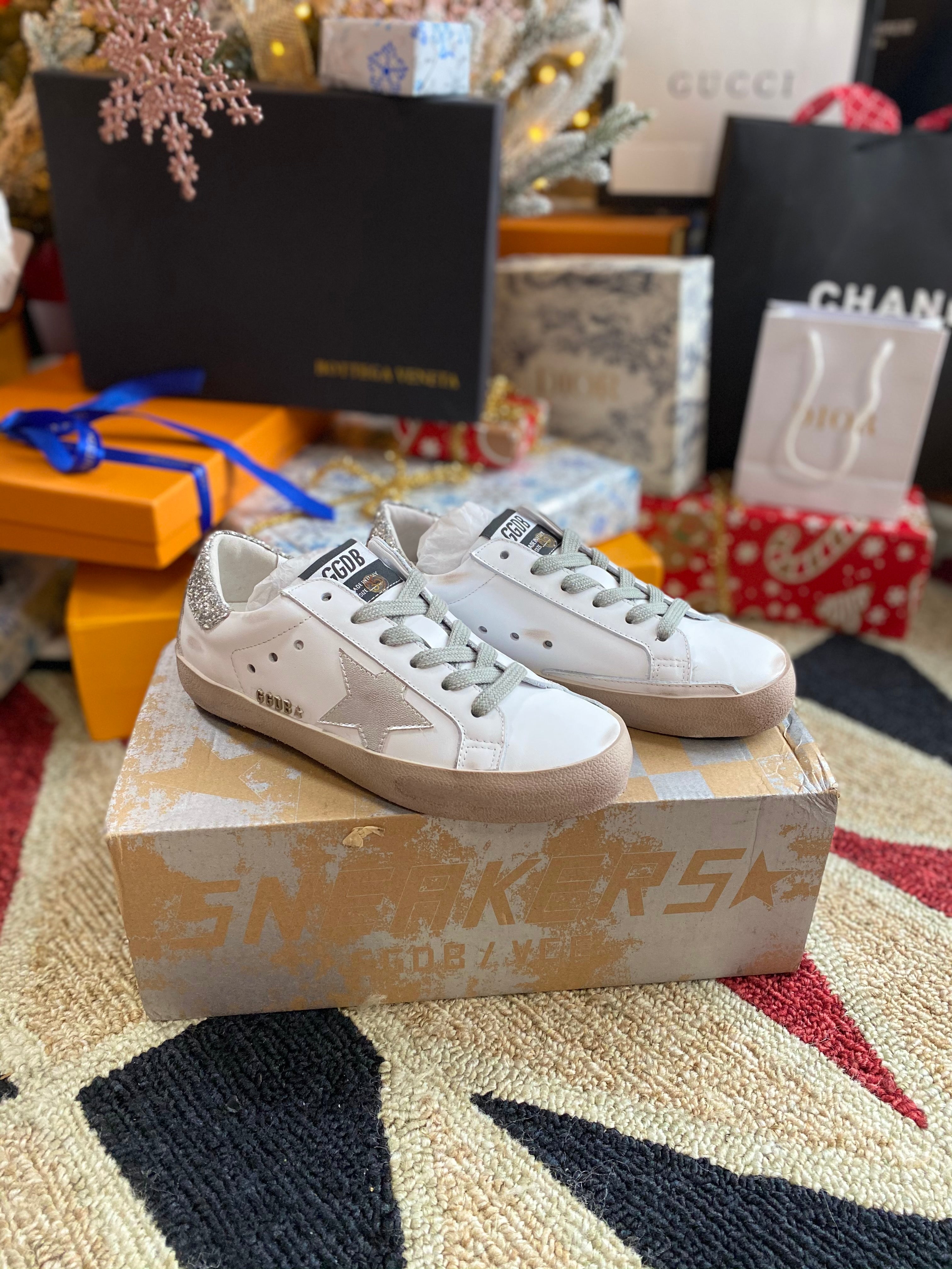 [TOP] GGDB Golden Goose Hi Star Sneakers - SILVER