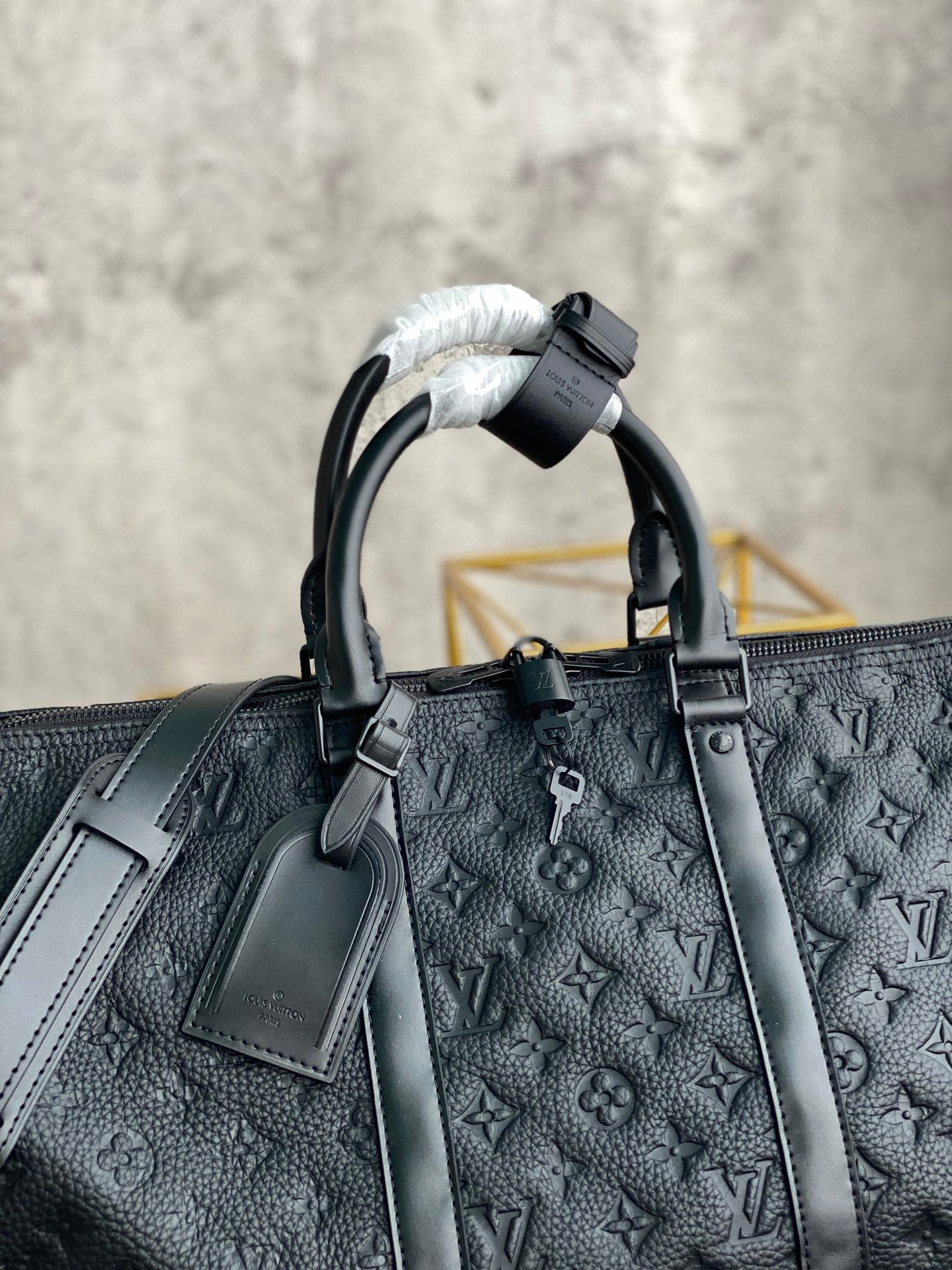 [TOP] Louis Vuitton LV Loui$ Vu!tt0n Keepall Travel Bag 50cm - Taurillon Empreinte Black
