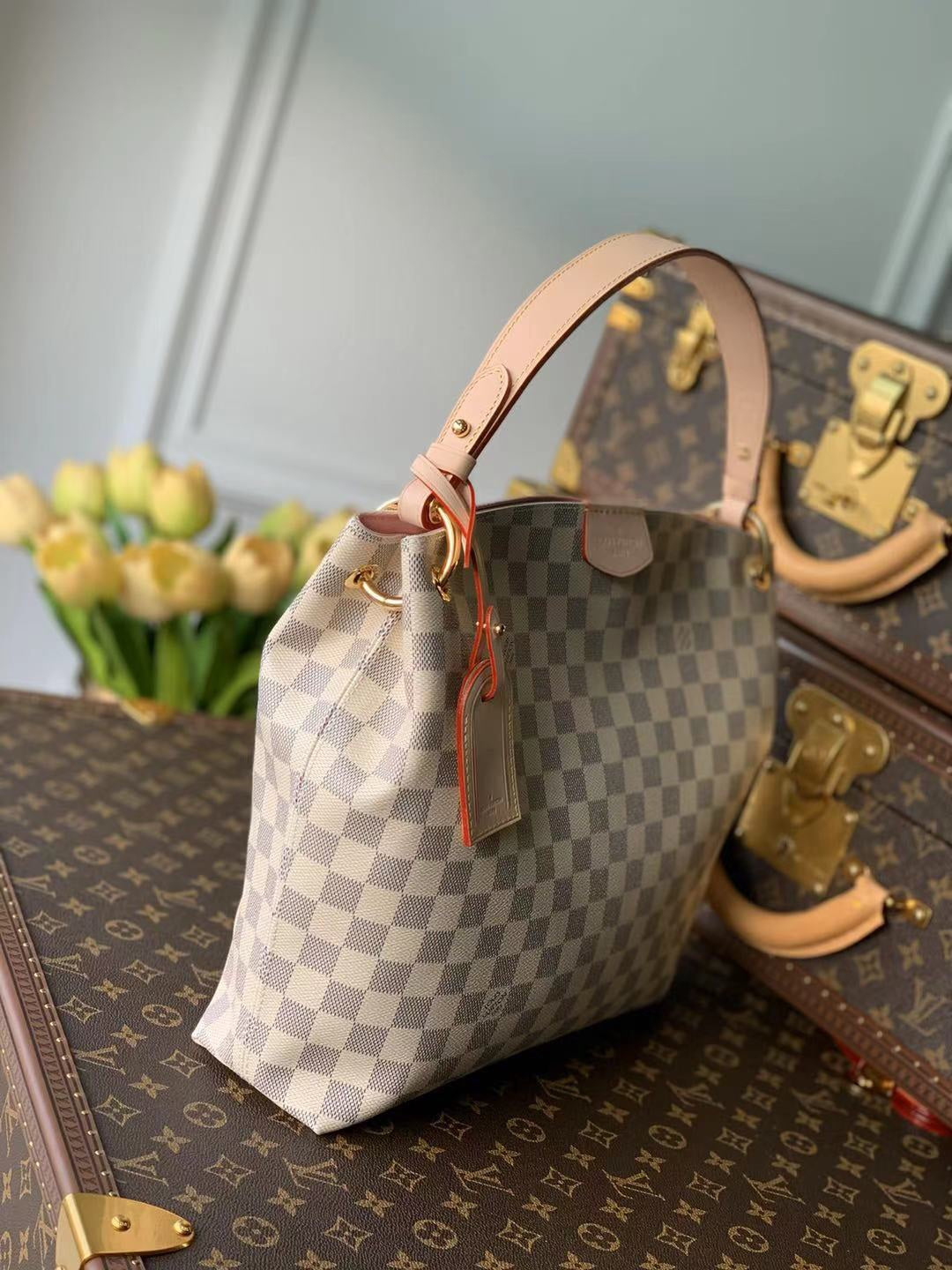 [TOP] Louis Vuitton LV Graceful Bag 2 Sizes - Damier Azur