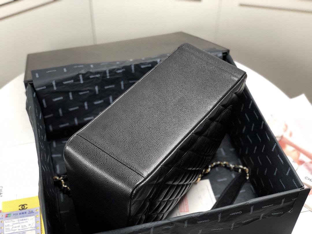 [TOP] CHANEL Grand Shopping Tote Caviar Leather 33x24x13cm - Black & GHW