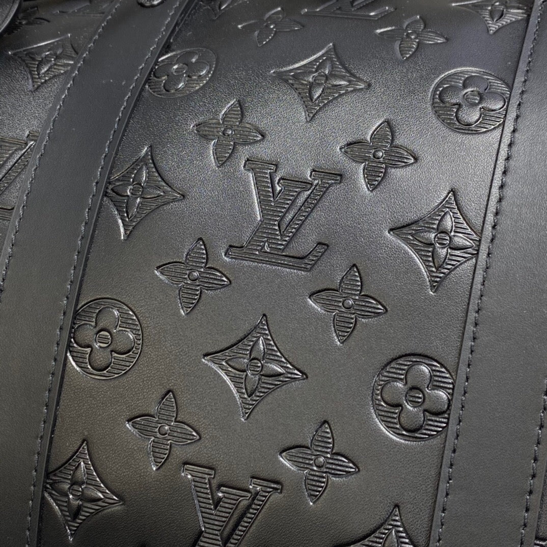[TOP] Louis Vuitton LV Loui$ Vu!tt0n Keepall Travel Bag 50cm - Shadow Empreinte Black