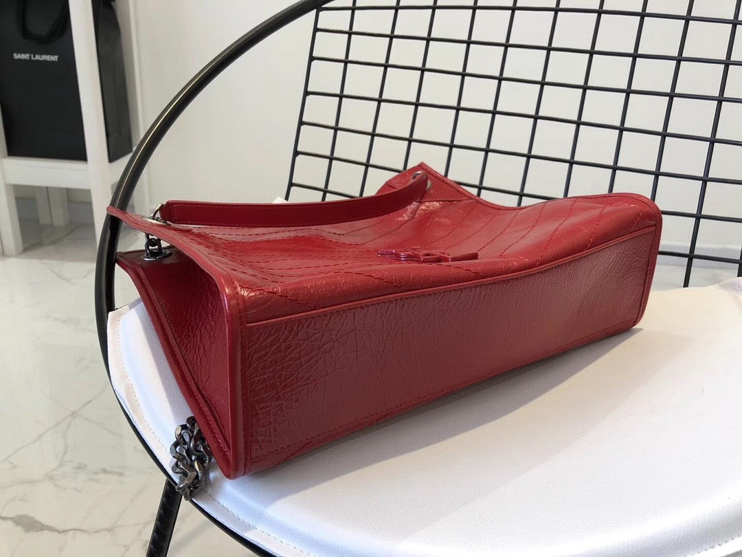 [TOP] Yves Saint Laurent YSL Medium Niki Shopping Bag - Red SHW