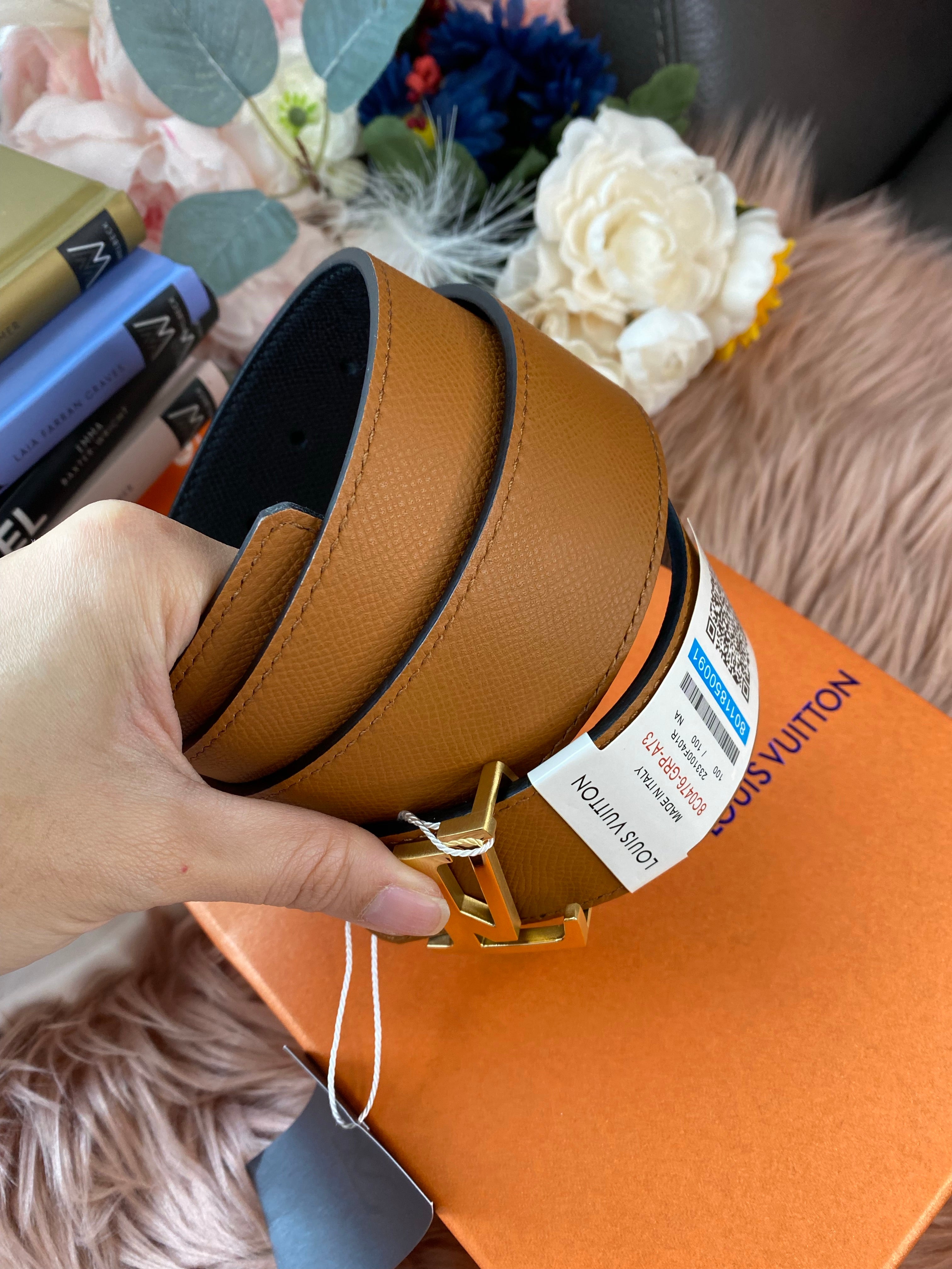 [TOP] Louis Vuitton LV LV Unisex Initiales 40mm Reversible Belt - Brown