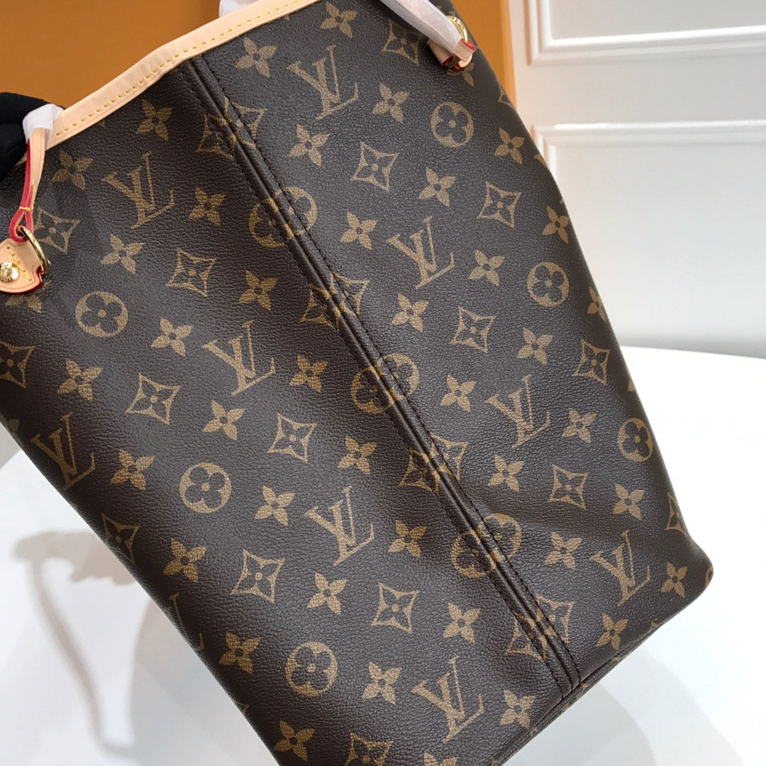 [TOP] Louis Vuitton LV Neverfull GM 39x33x20cm Monogram - Beige