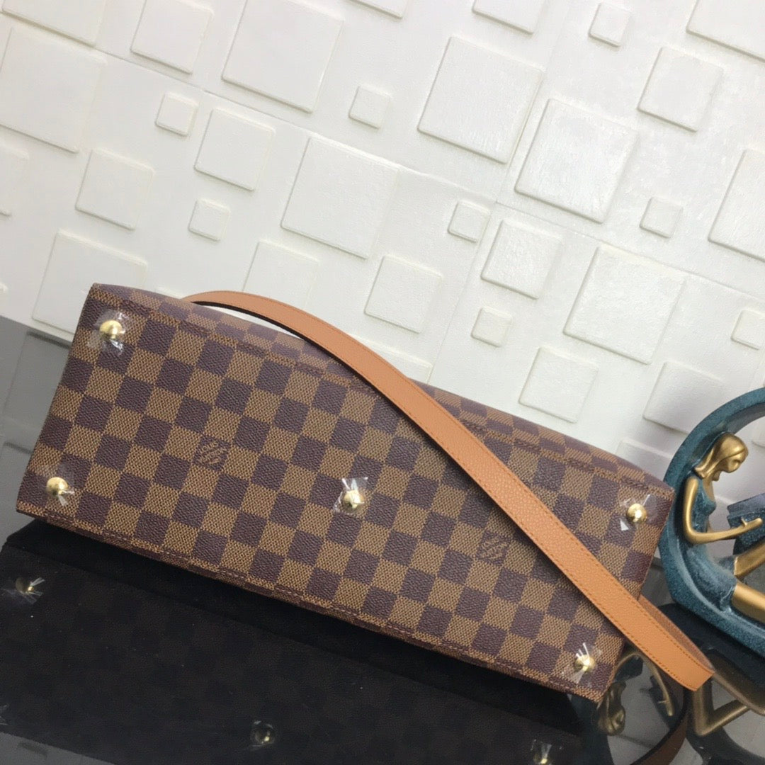 [TOP] Louis Vuitton LV L*V Damier Ebene Riverside 36 x 25.1  x 14.9 cm- Brown