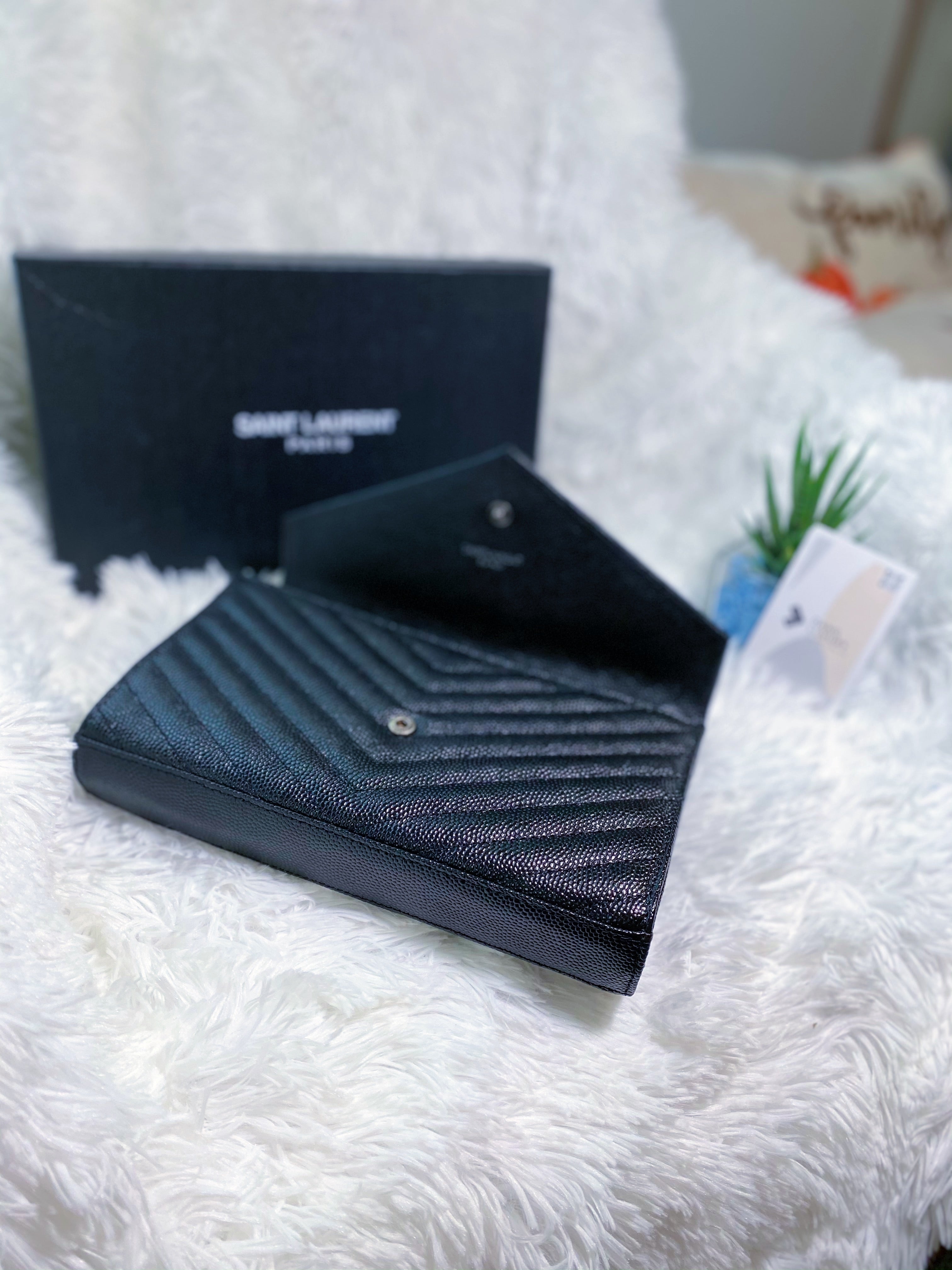 [TOP] Yves Saint Laurent YSL Monogram WOC Grain Leather - BLACK