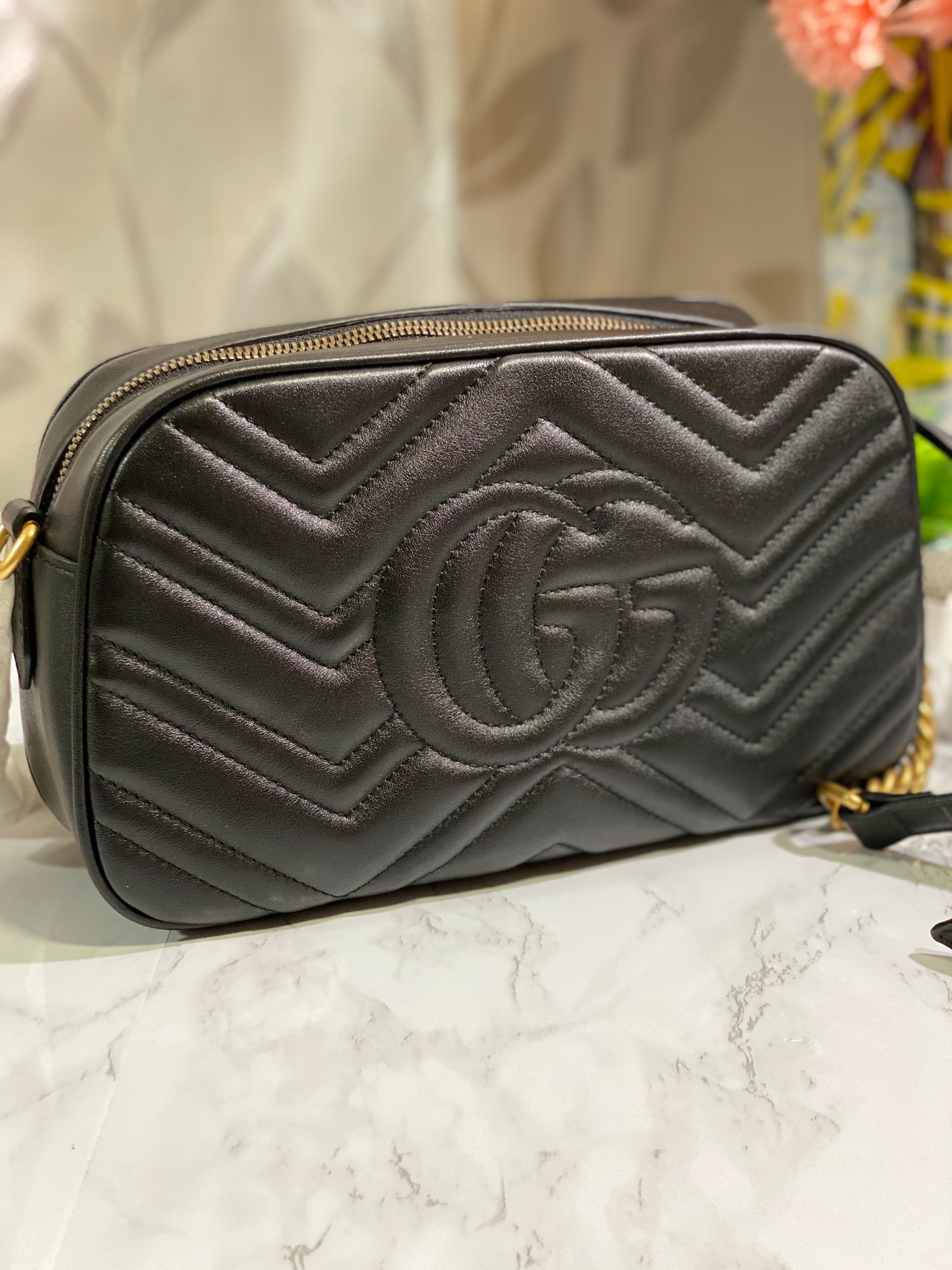 [TOP] GUCCI GG Marmont Bag Matelasse Small 26*15*7 - Black
