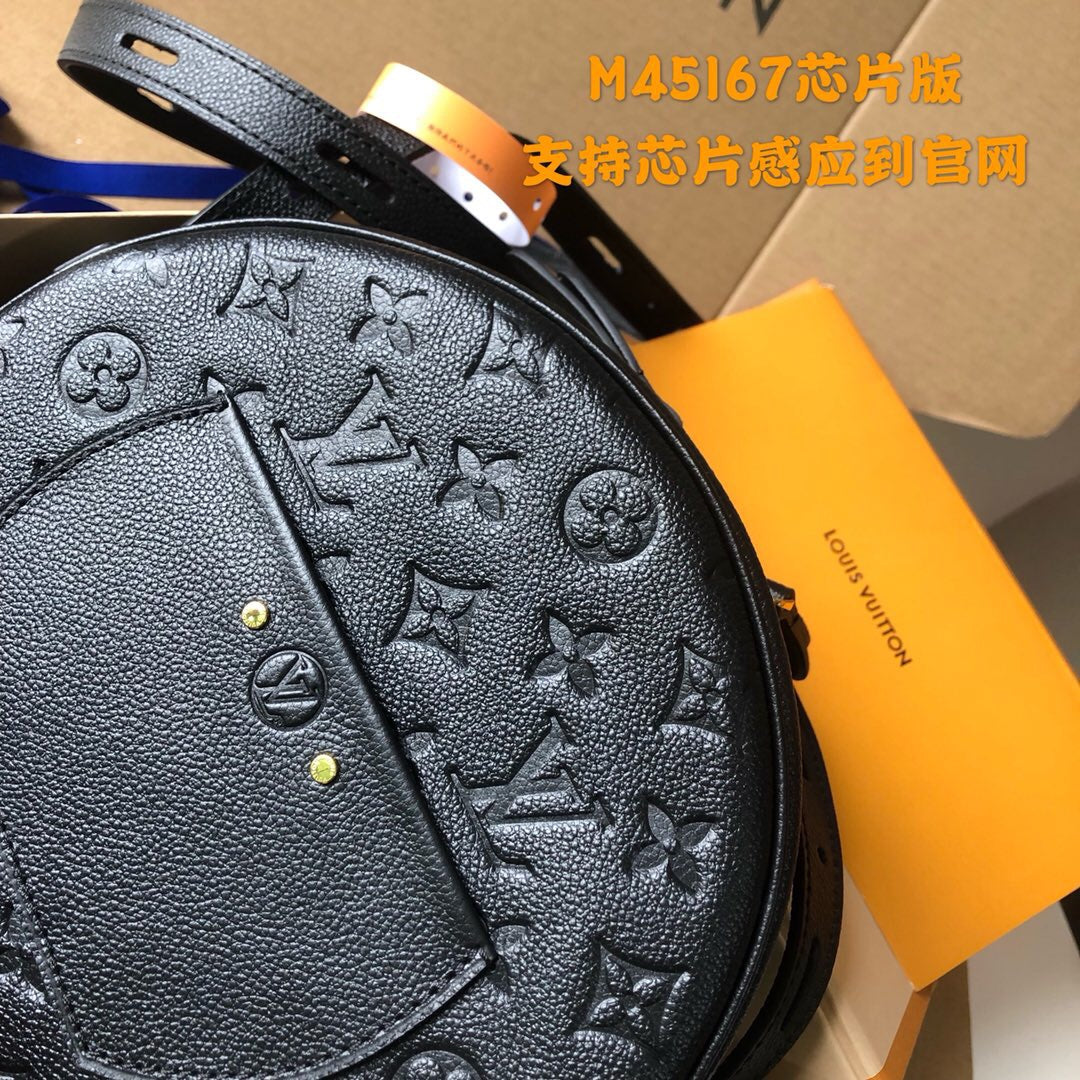 [TOP] Louis Vuitton LV Empreinte Boite Chapeau Souple Bag 20 x 22.5 x 8 cm- Black