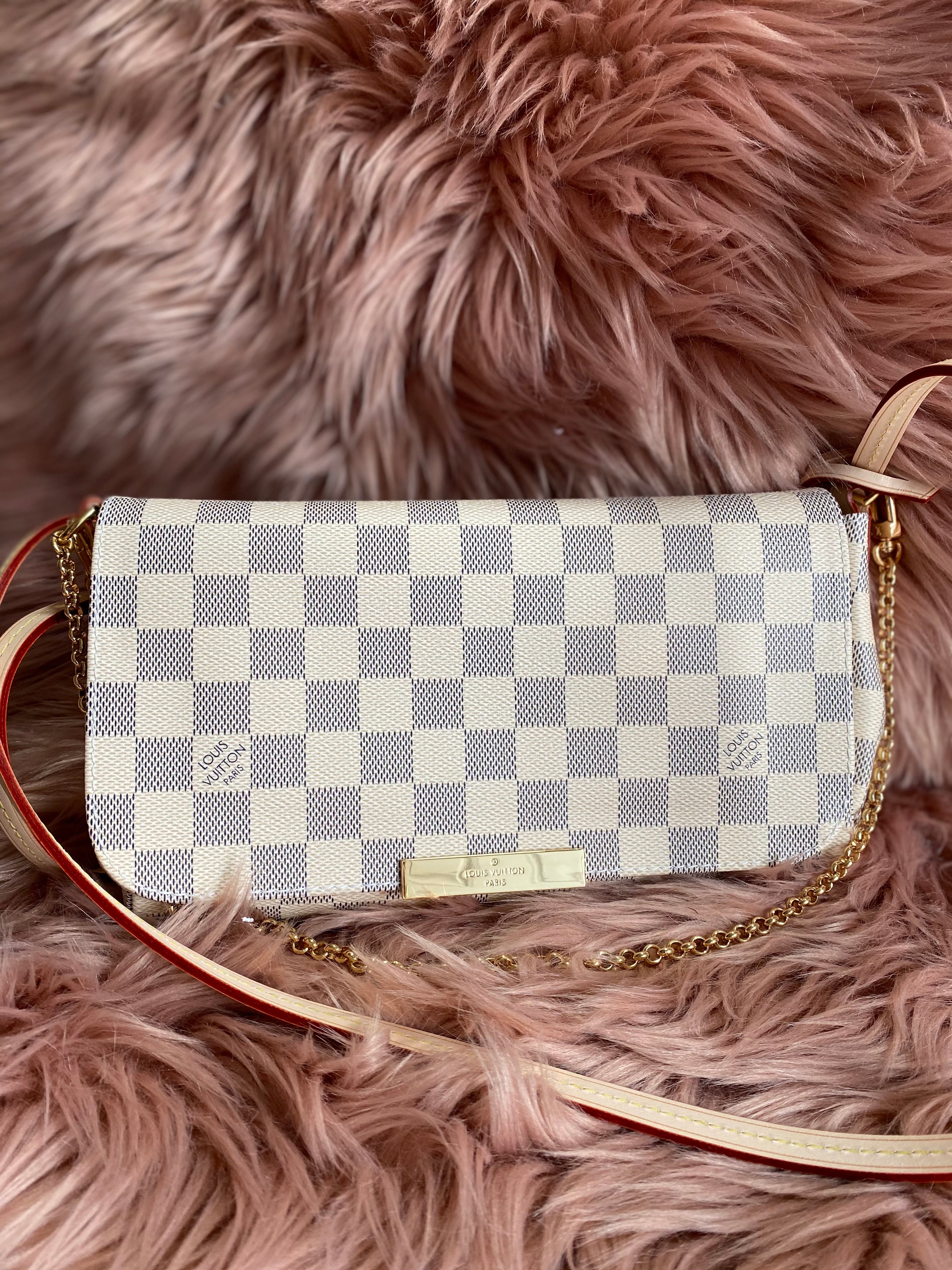 [TOP] Louis Vuitton LV  Favorite Bag MM 24x15.5x4.5cm- Damier Azur