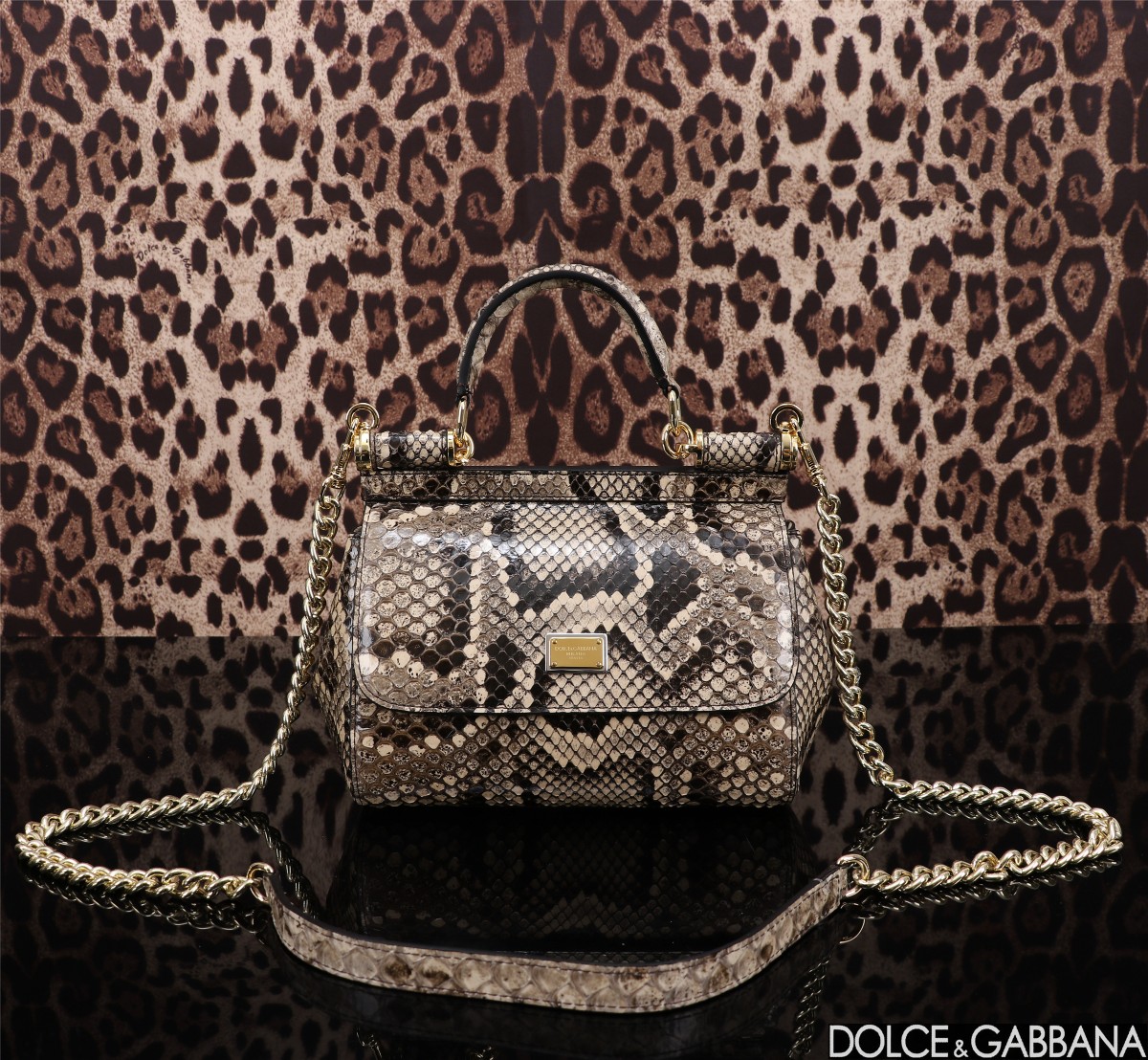 [TOP] Dolce & Gabbana D&G Snakeskin Sicily Bag 20*16*8cm - 3 Color