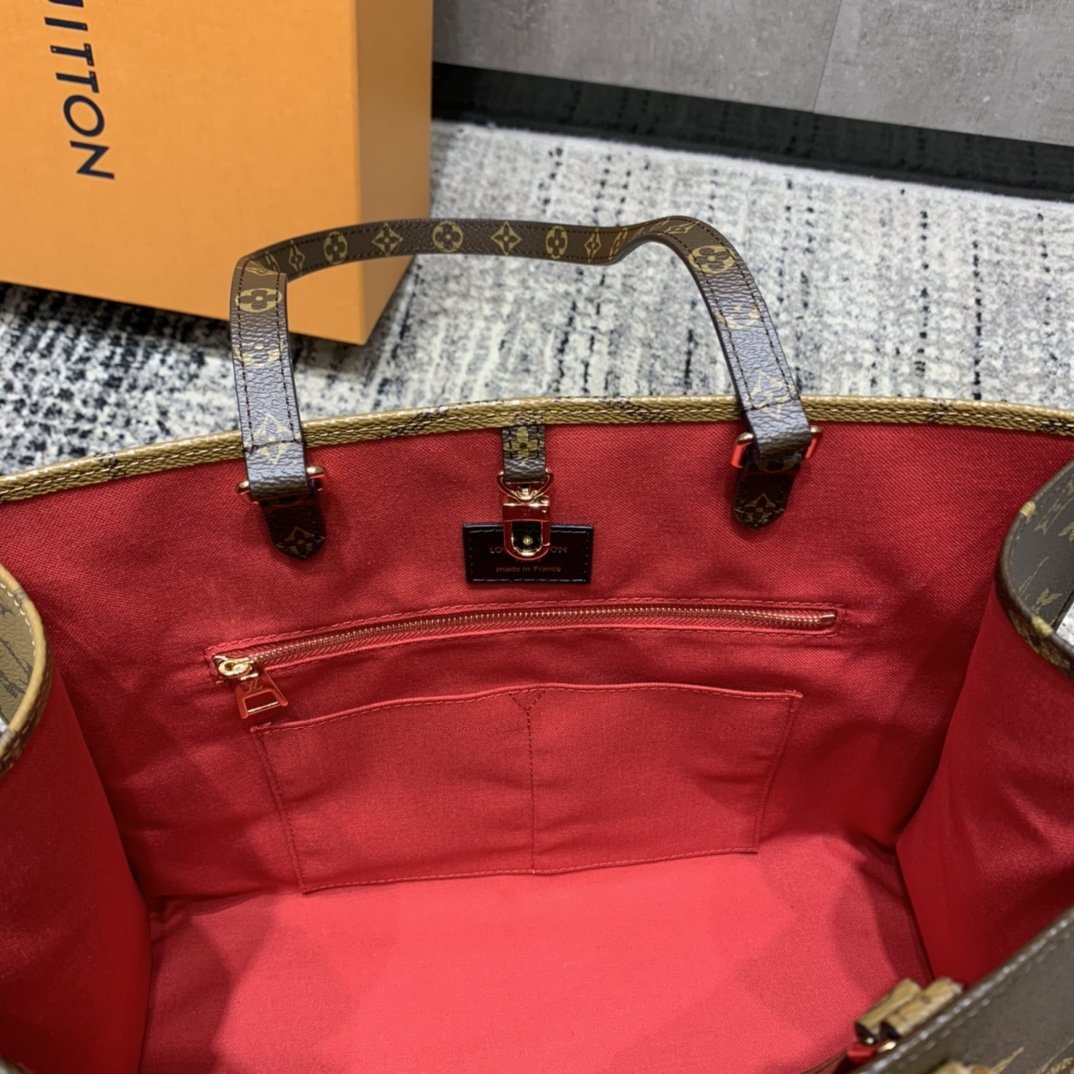 [TOP] Louis Vuitton LV  On The Go Giant Monogram MM 35x27x14cm-Brown