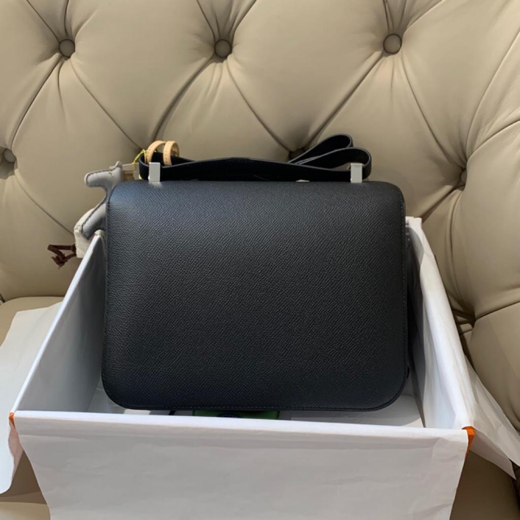[TOP] HERMES Constance Epsom Leather 24cm  - Black & SHW