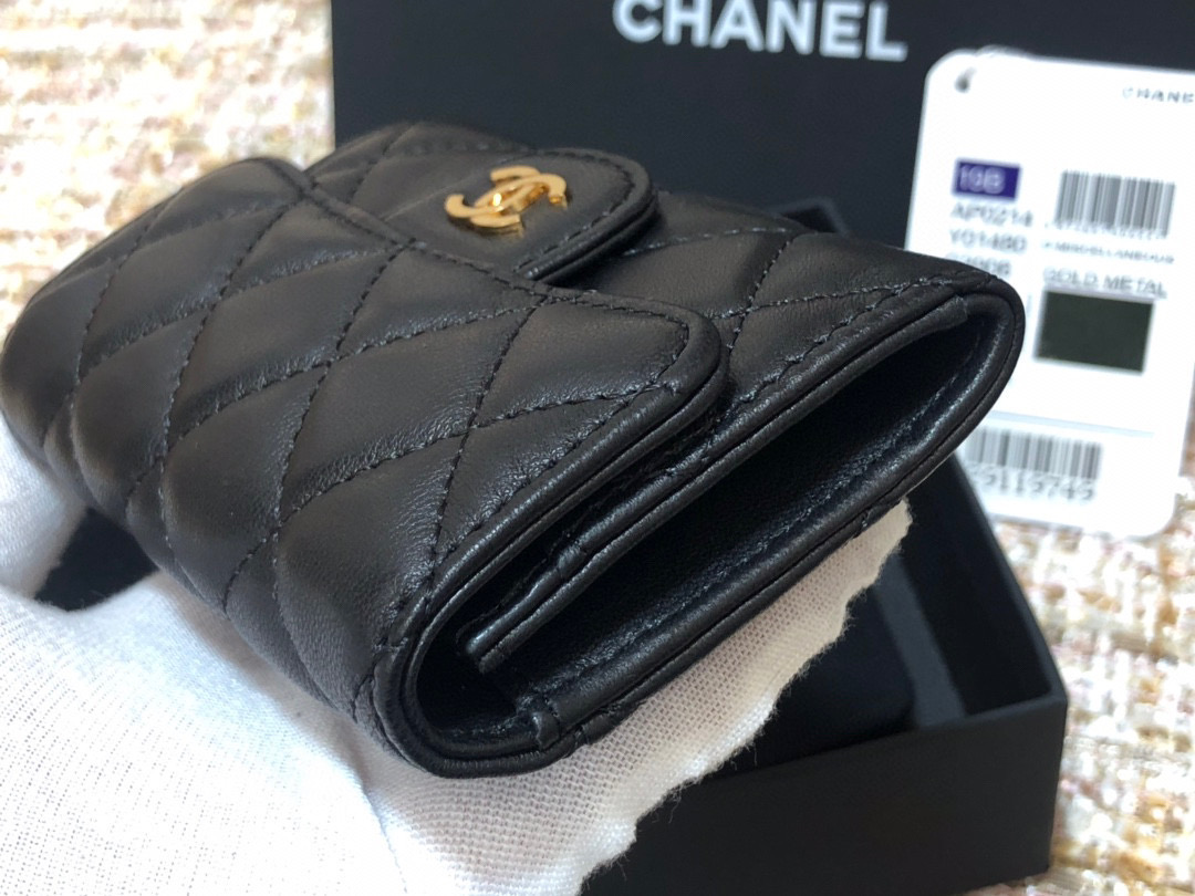 [TOP]CHANEL Classic Flap Cardholder Black 11x7cm - 4 Types