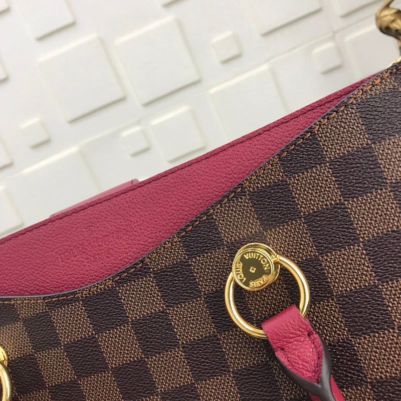[TOP] Louis Vuitton LV  Damier Ebene Riverside 36 x 25.1  x 14.9 cm- Red