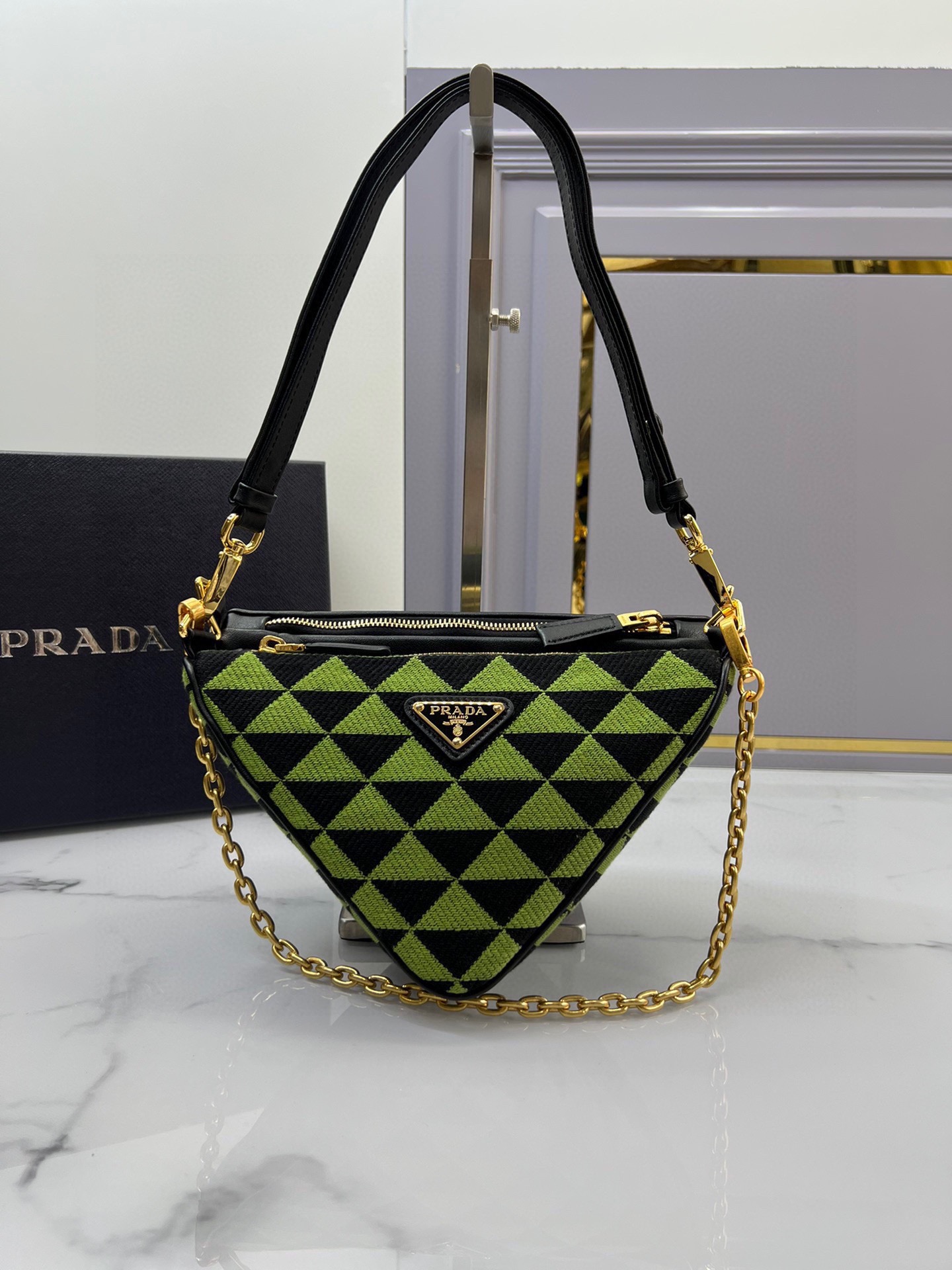 [TOP] PRADA Double Sided Triangle Bag 23x25x5cm - 3 Color