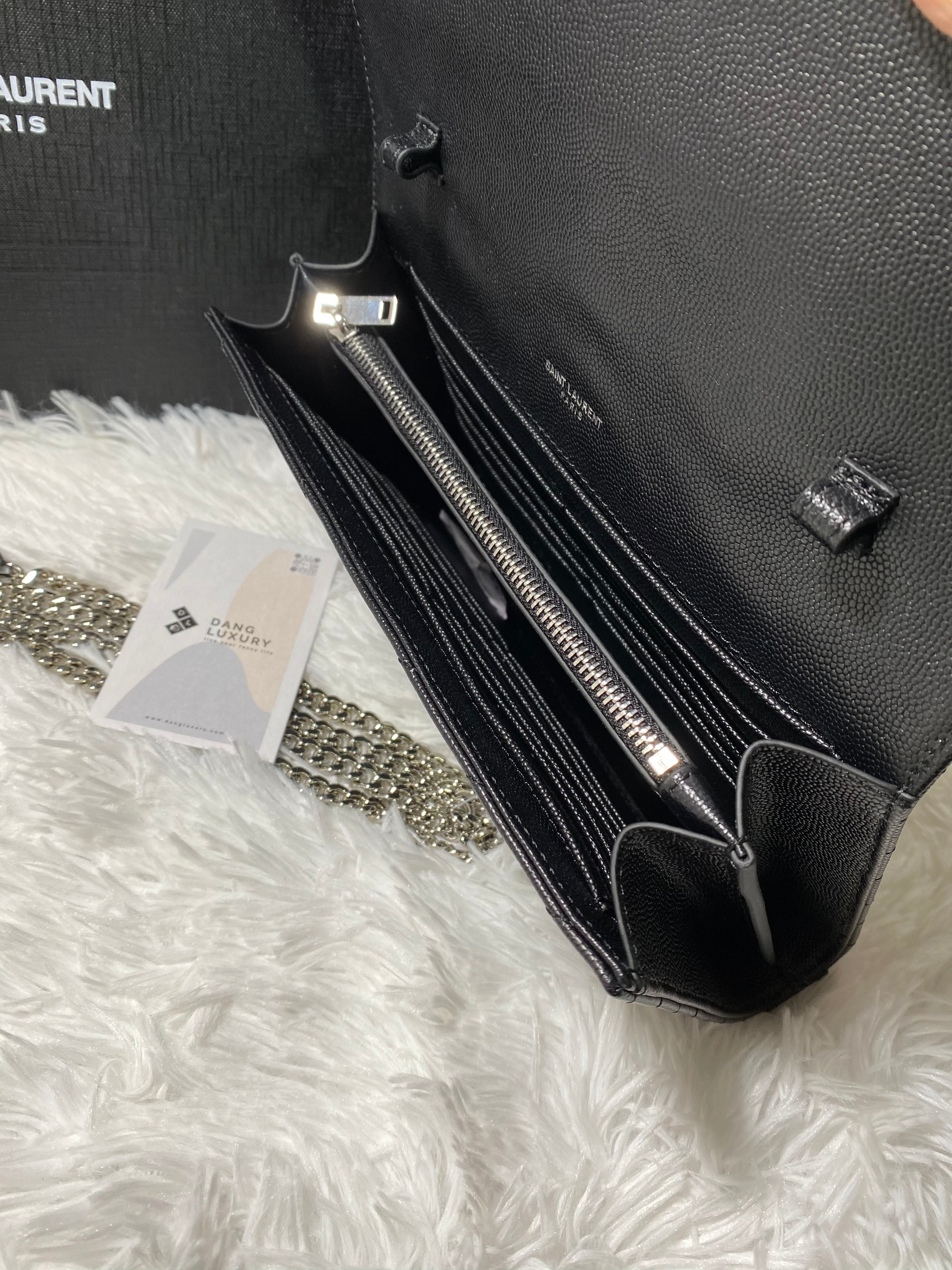 [TOP] Yves Saint Laurent YSL Monogram Matelasse Leather Wallet On Chain - TOP Quality