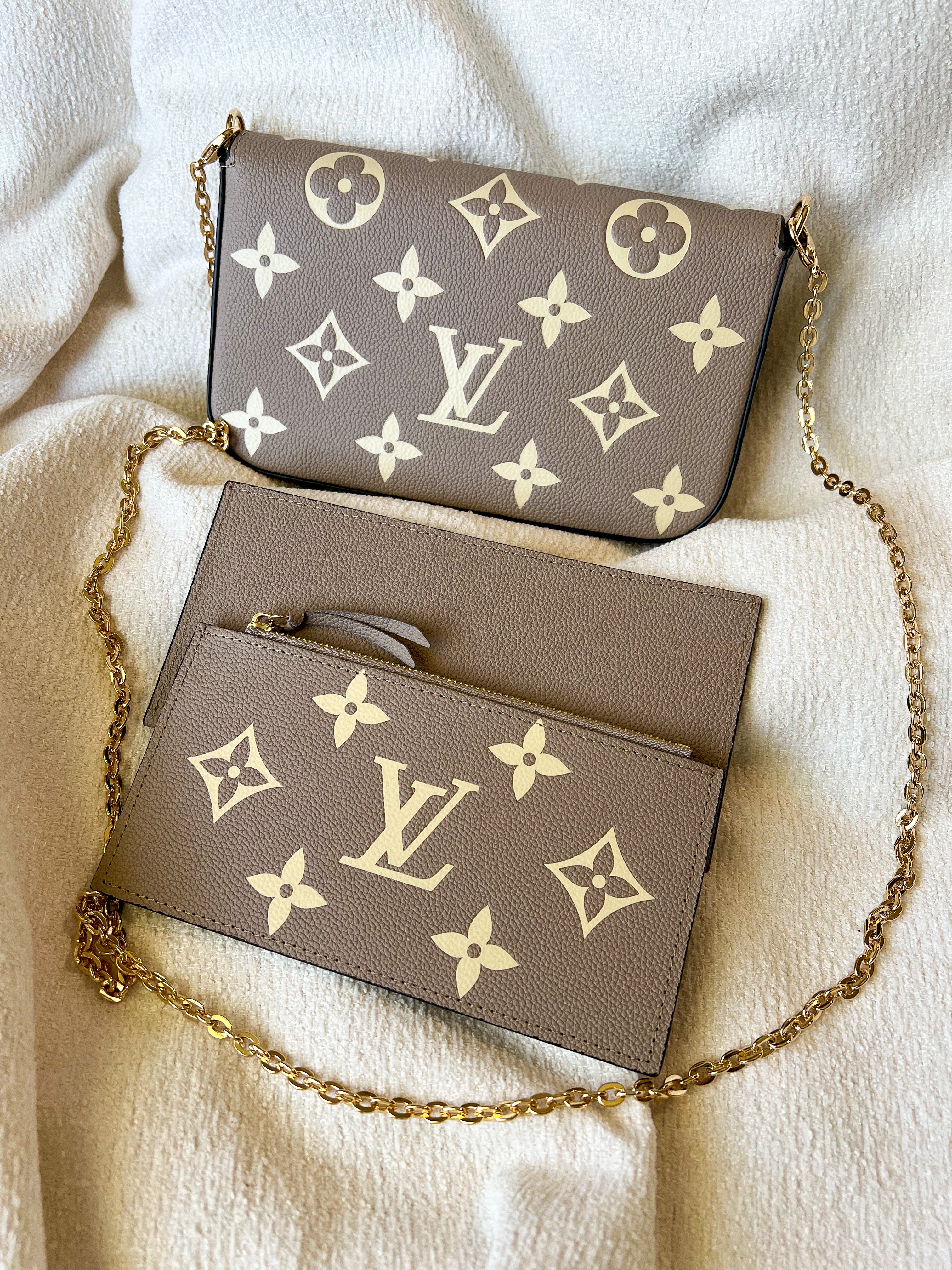 [TOP] Louis Vuitton LV Felicie Empreinte  21X12X3cm-Turtle Dove and White