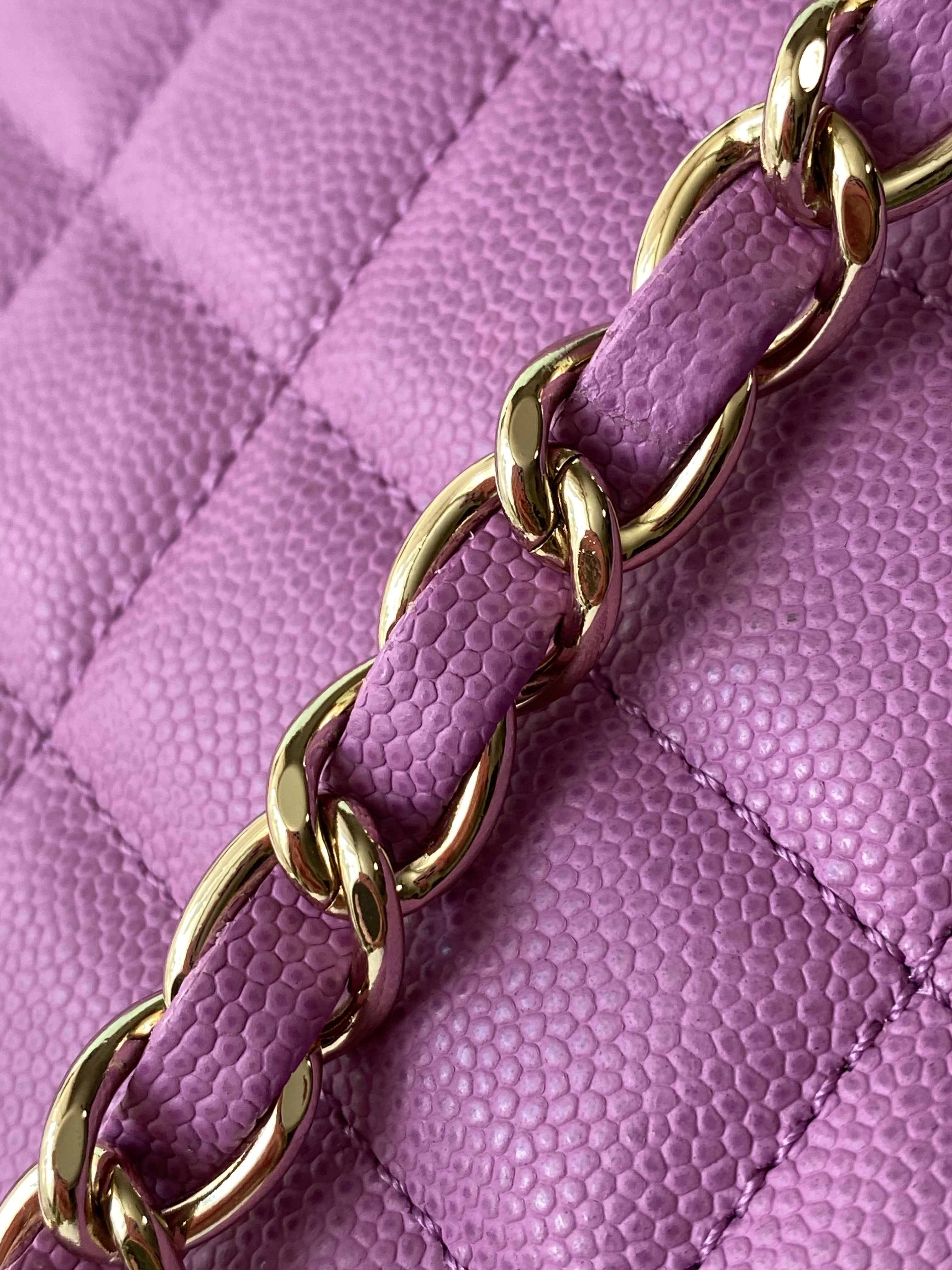 [TOP] CHANEL Vanity Case Caviar Quilted Medium - Purple