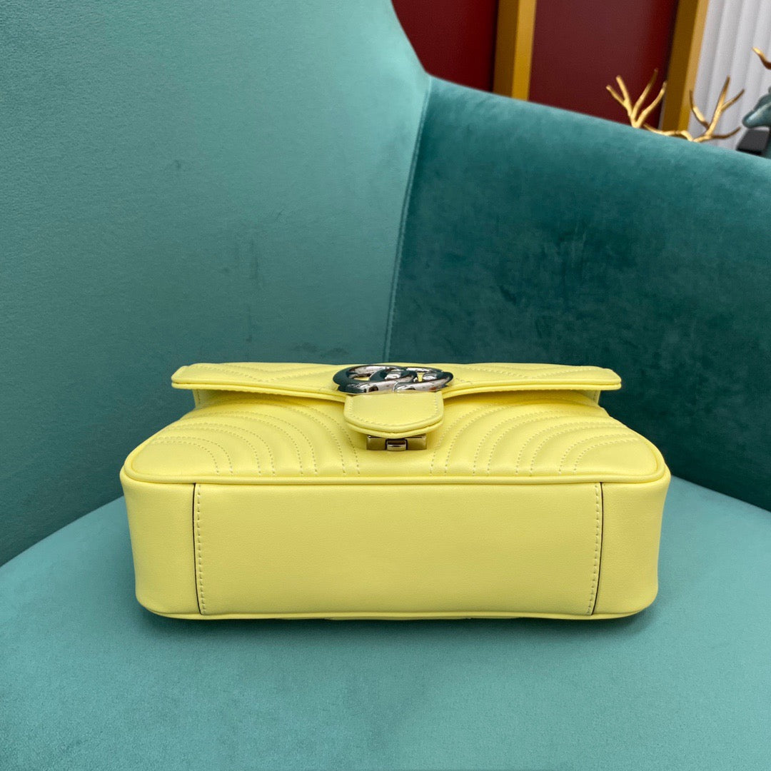 [TOP] GUCCI GG Marmont Bag Matelasse Mini 22cm - Yellow
