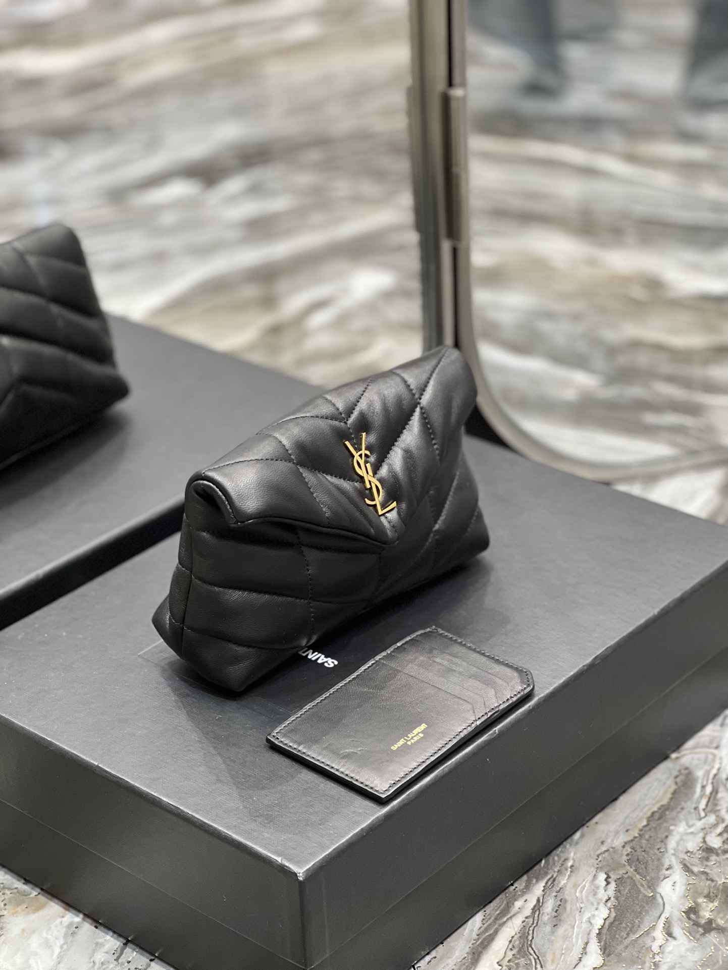 [TOP] Yves Saint Laurent YSL Loulou Puffer Handbag with Card Holder - 2 Color