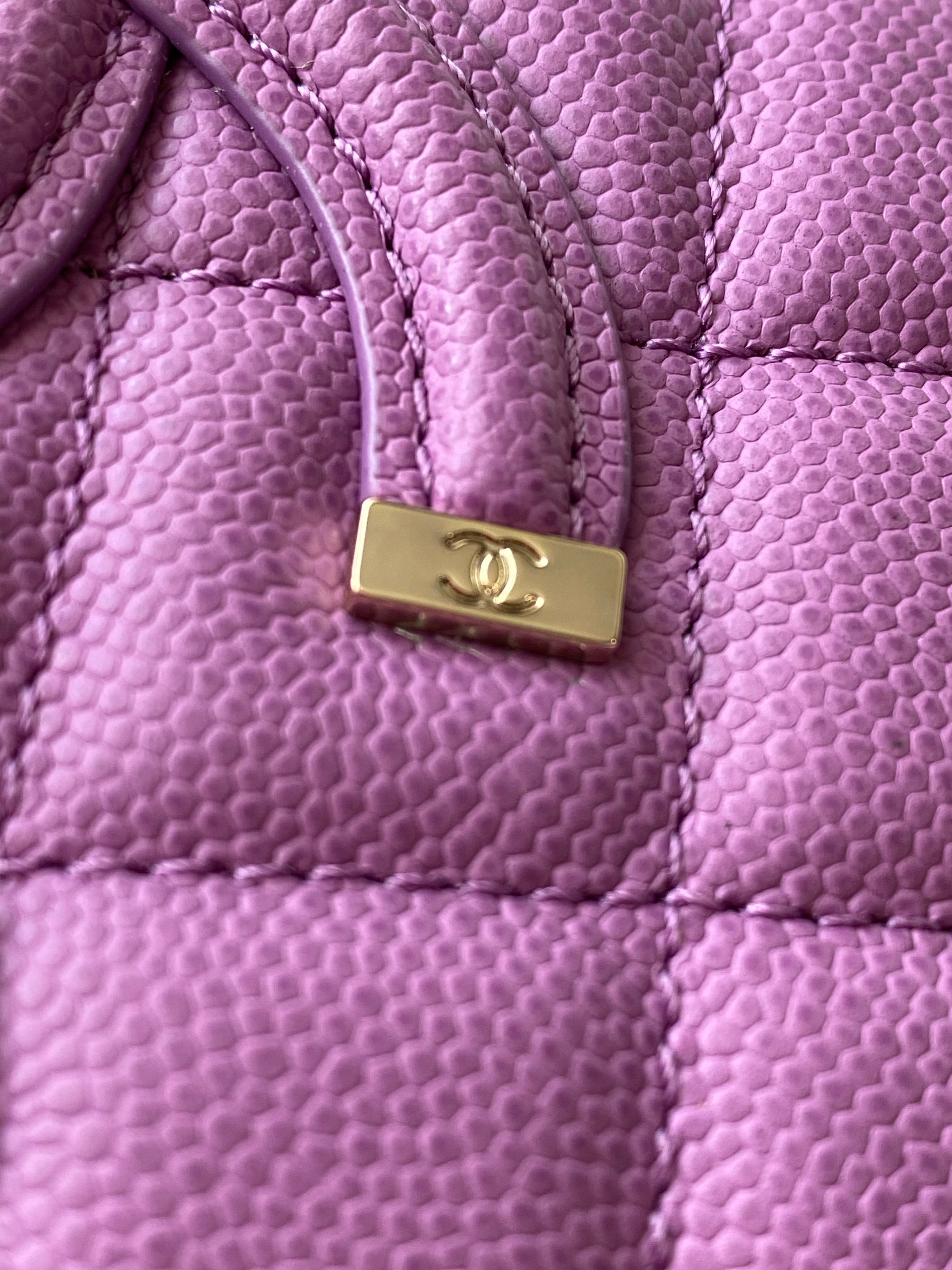 [TOP] CHANEL Vanity Case Caviar Quilted Medium - Purple