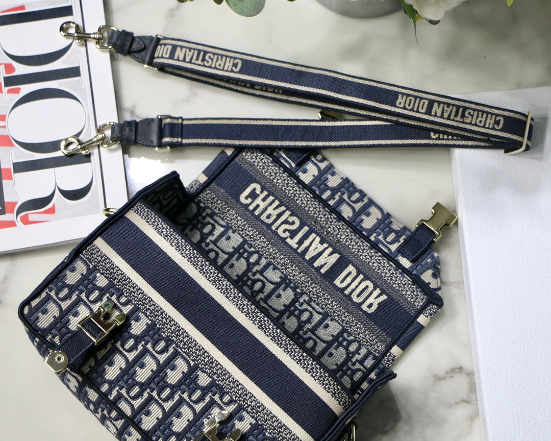 [TOP] Christian Dior Camp Oblique Small Bag - 23x15x8cm - Deep Blue