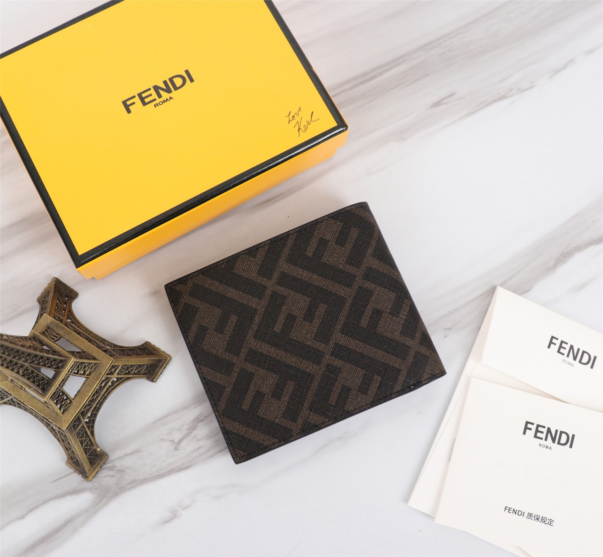 [TOP] FENDI PVC Leather Wallet
