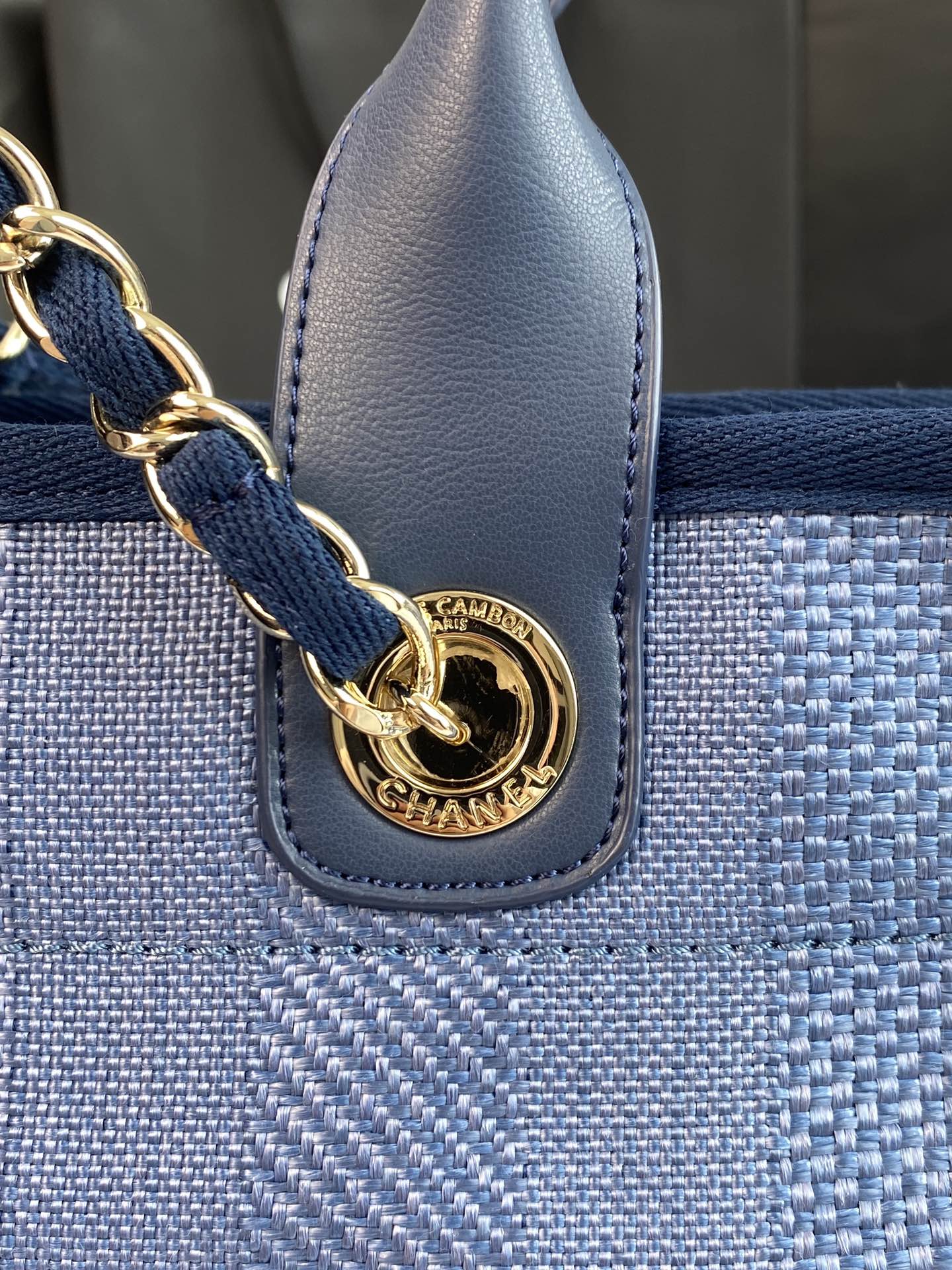 [TOP] CHANEL Deauville Tote - Blue