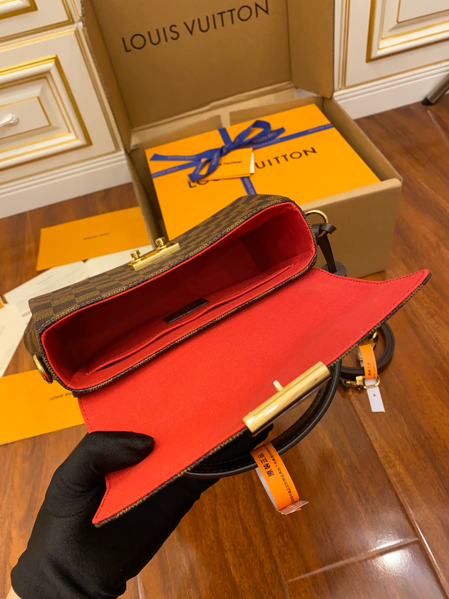 [TOP] Louis Vuitton LV £V Croisette Bag 25x17x9.5cm- Damier Ebene