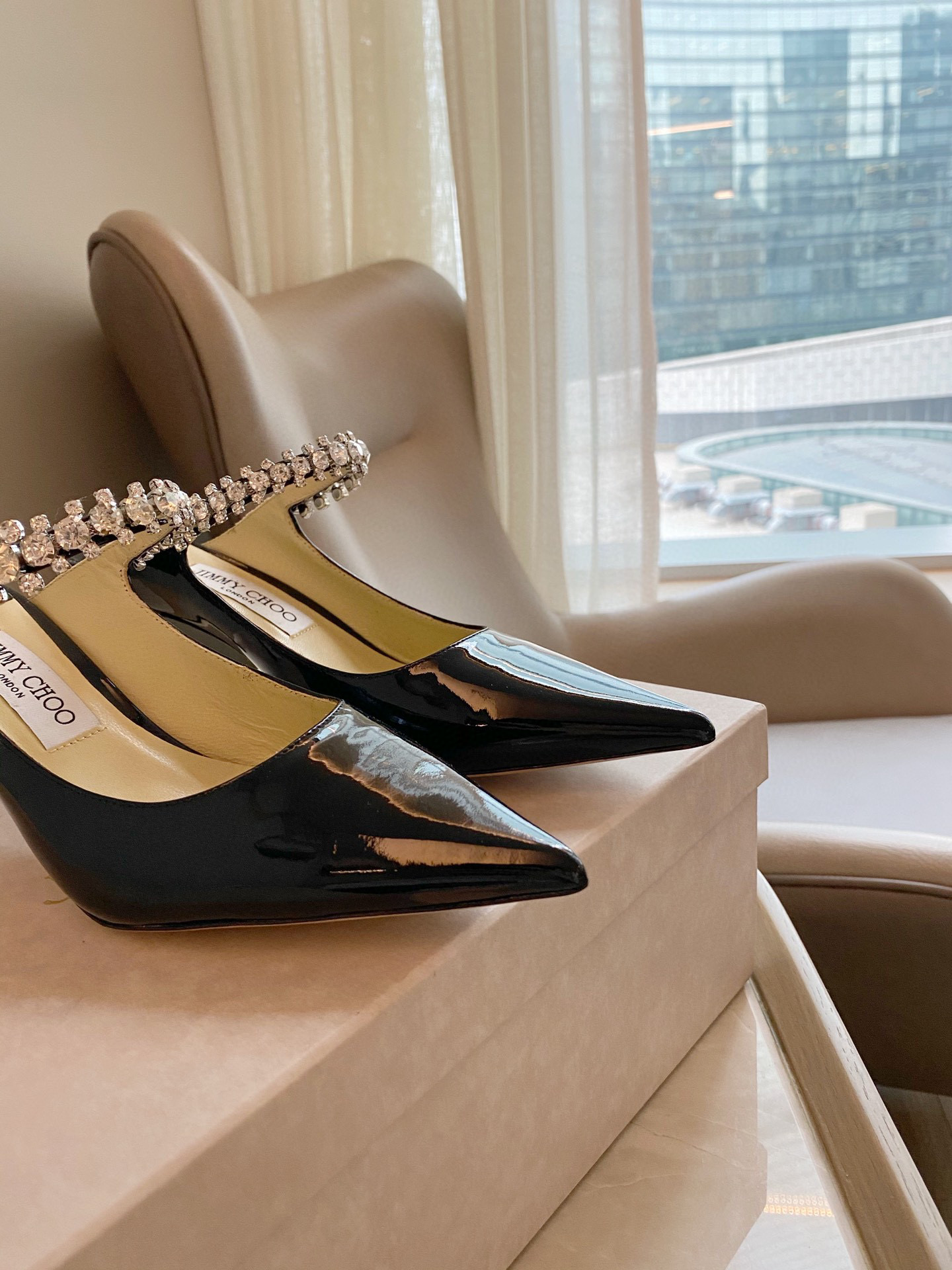 [TOP] Jimmy Choo Bing Heel 6.5cm Crystal Lambskin - 4 Colours