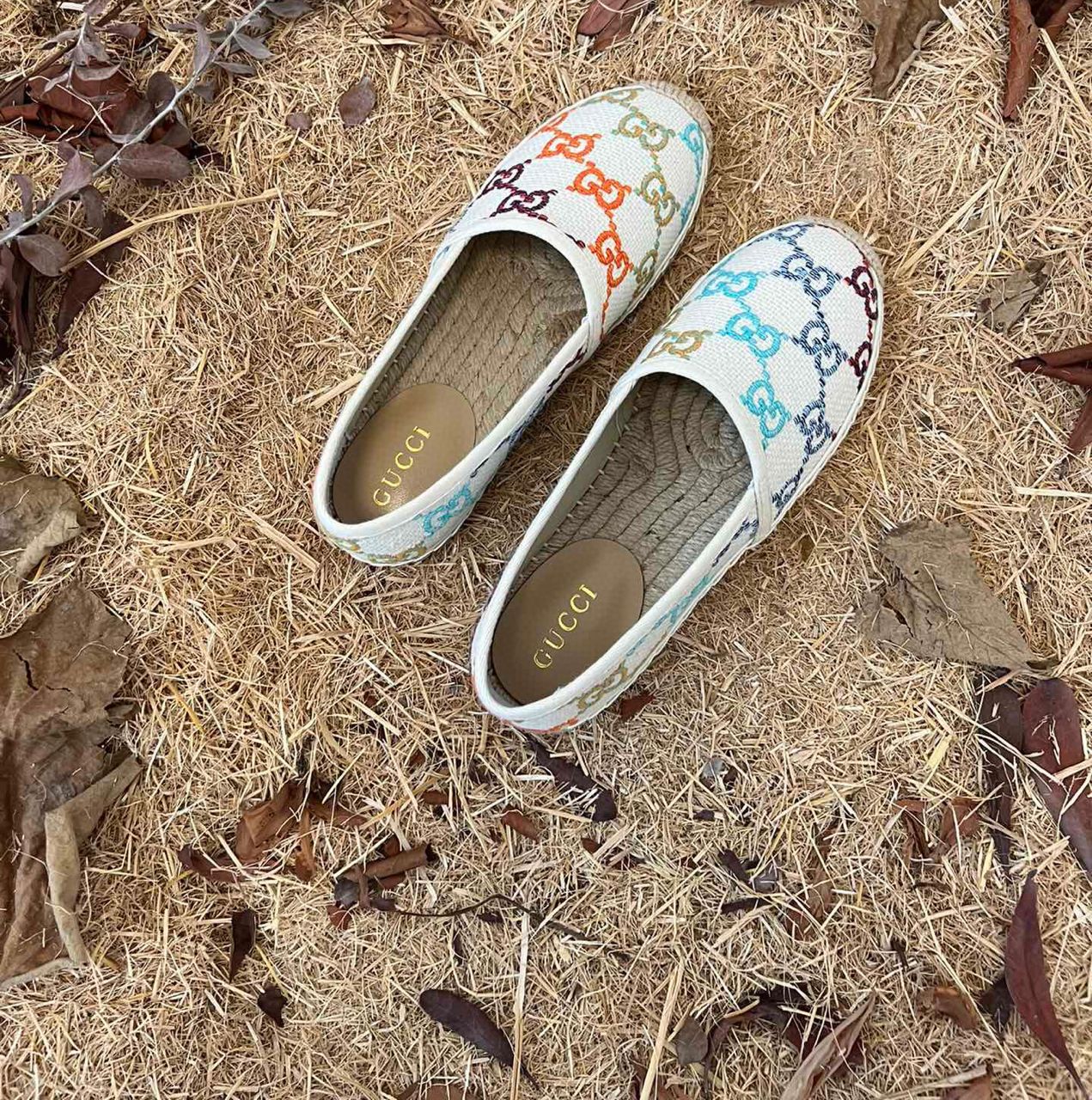 [TOP] GUCCI Flat Espadrilles - Beige/Ebony