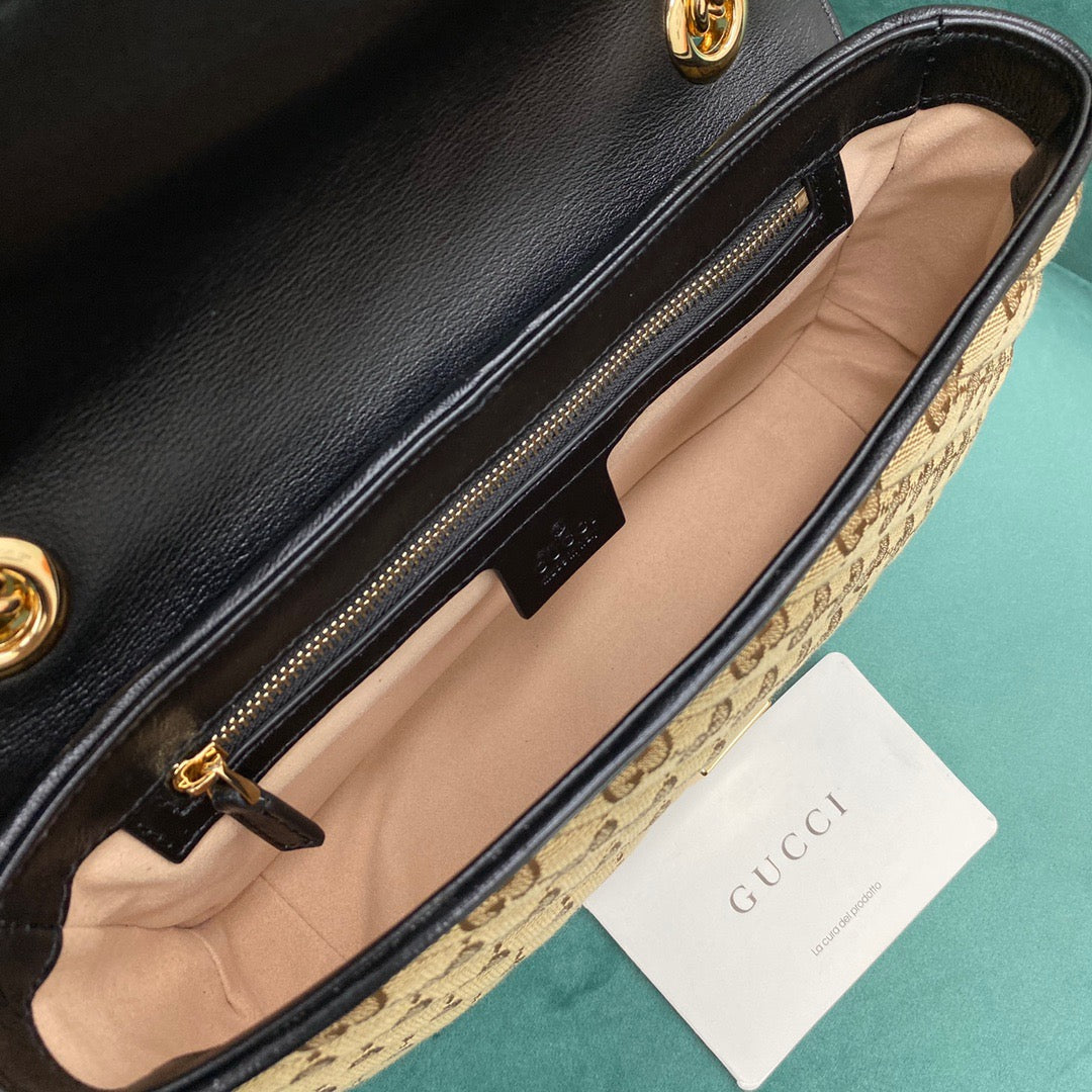 [TOP] GUCCI GG Marmont Bag Matelasse Canvas Small 26cm - Black