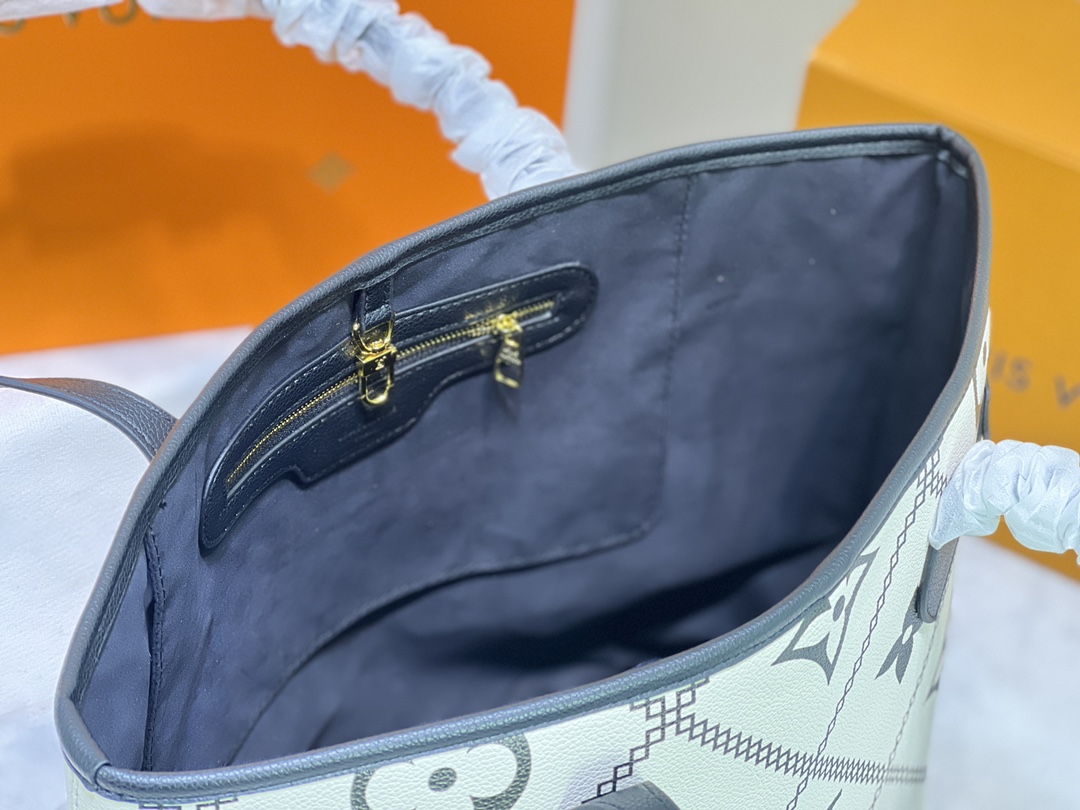 [TOP] Louis Vuitton LV Neverfull Full leather Bag 32x29x17cm -2 colors