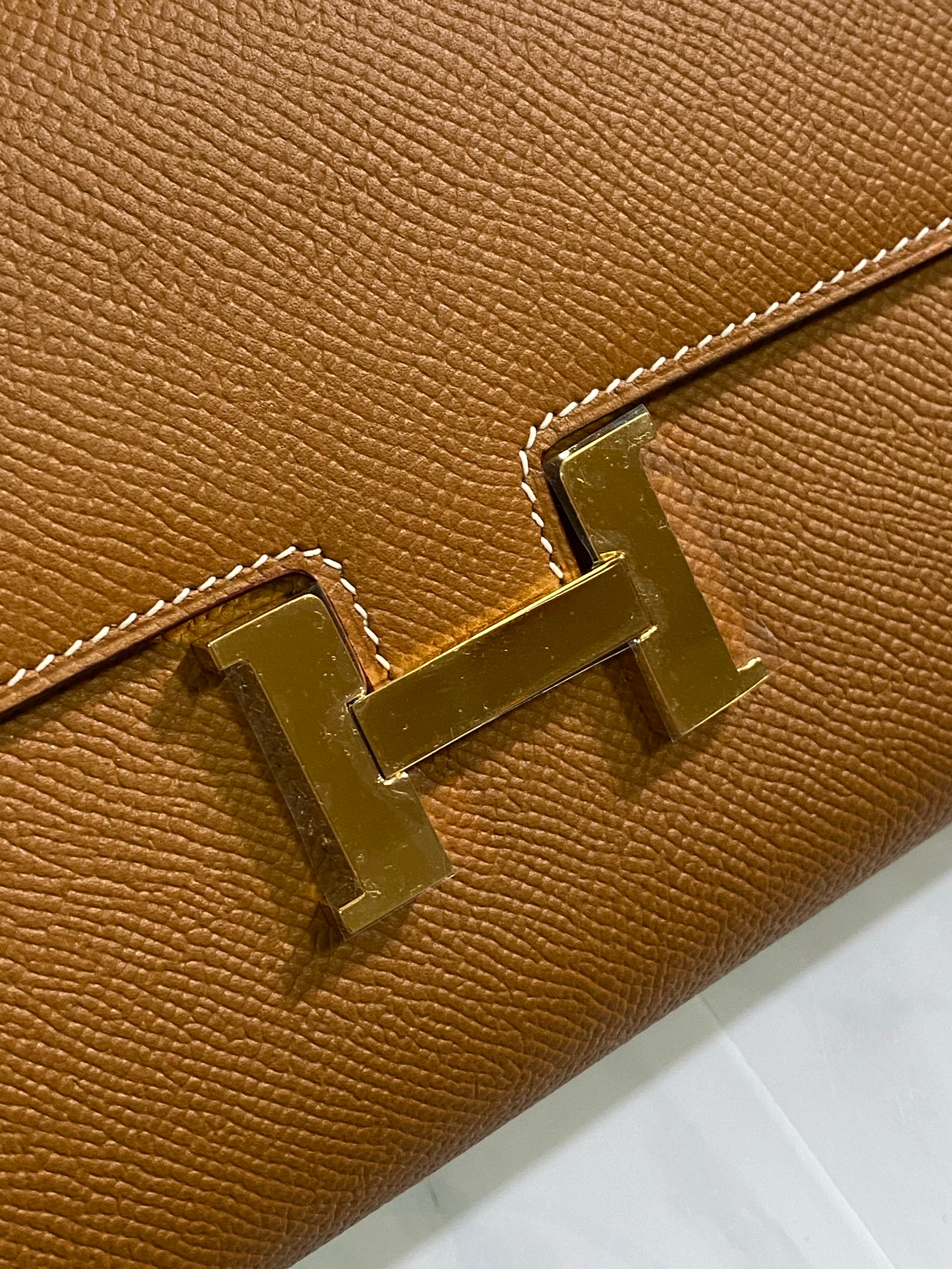 [TOP] HERMES Epsom Constance Long Wallet - Brown & GHW