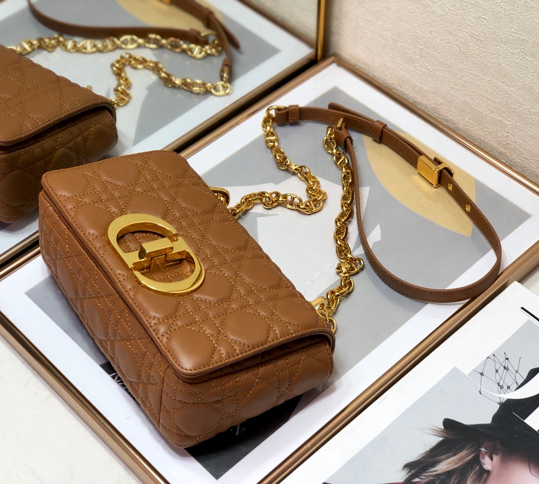 [TOP] Christian Dior Caro Bag Small - Brown