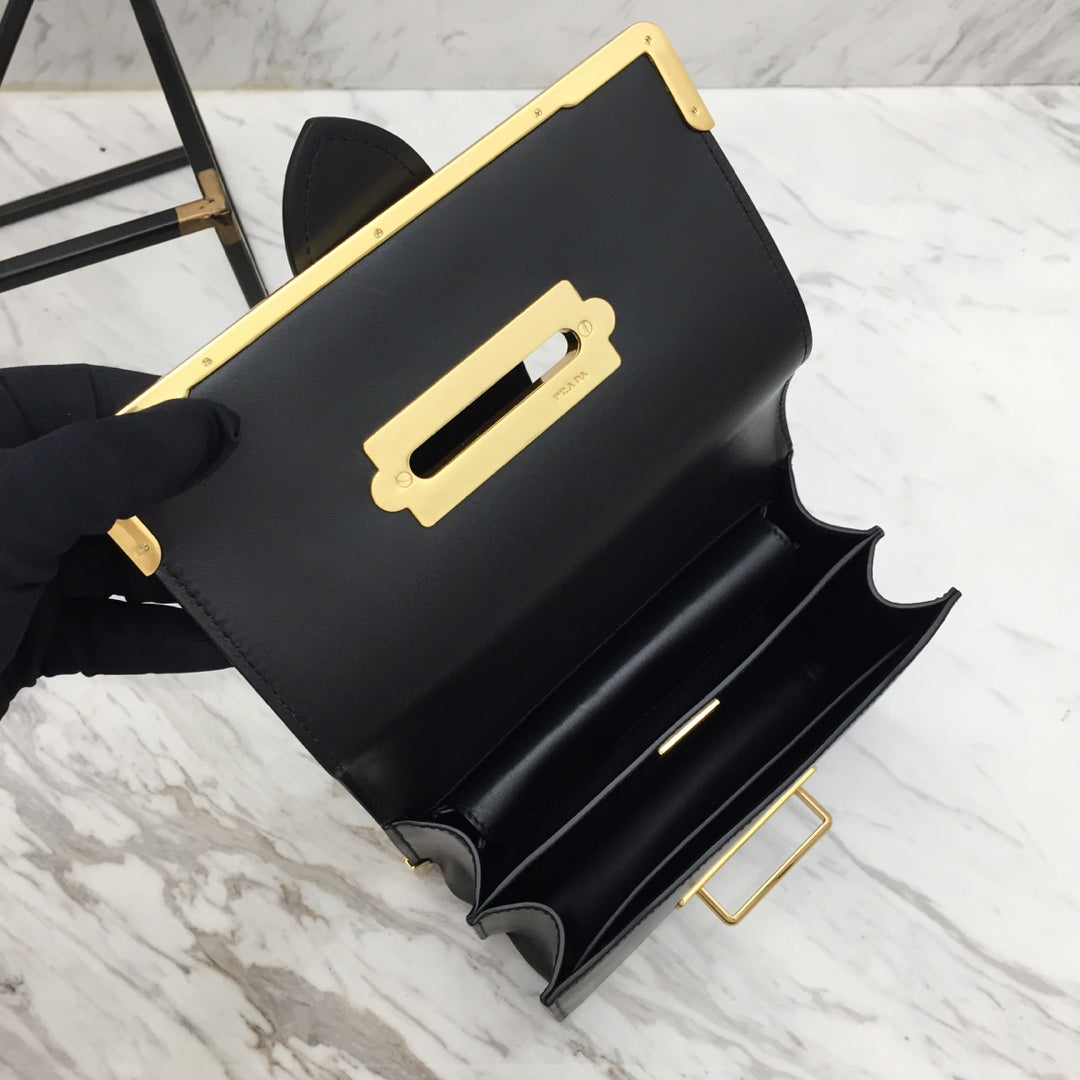 [TOP] PRADA Cahier Leather Bag - Black