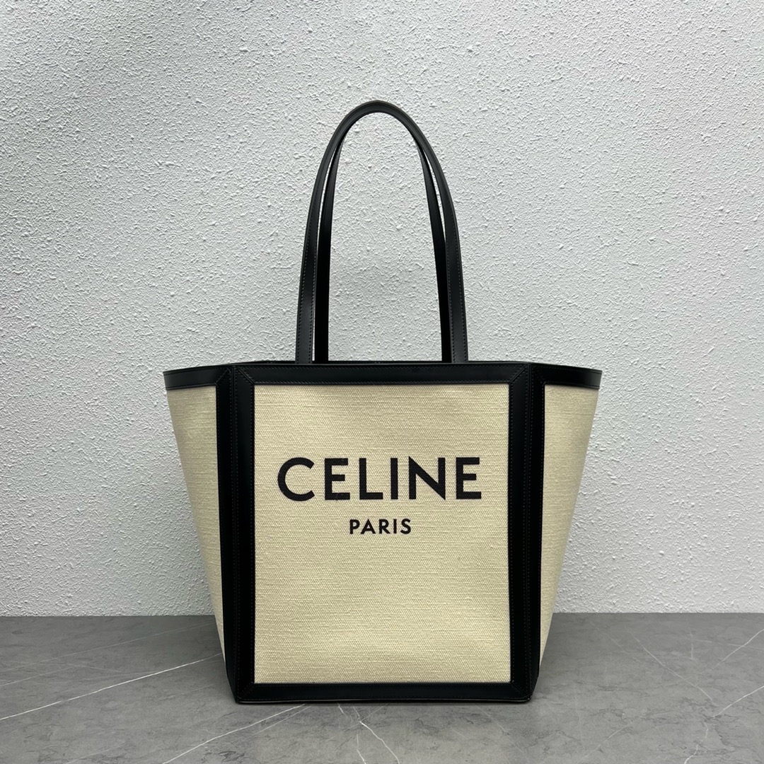 [TOP] CELINE Cabas Canvas Tote Bag 27×31×26 - Black