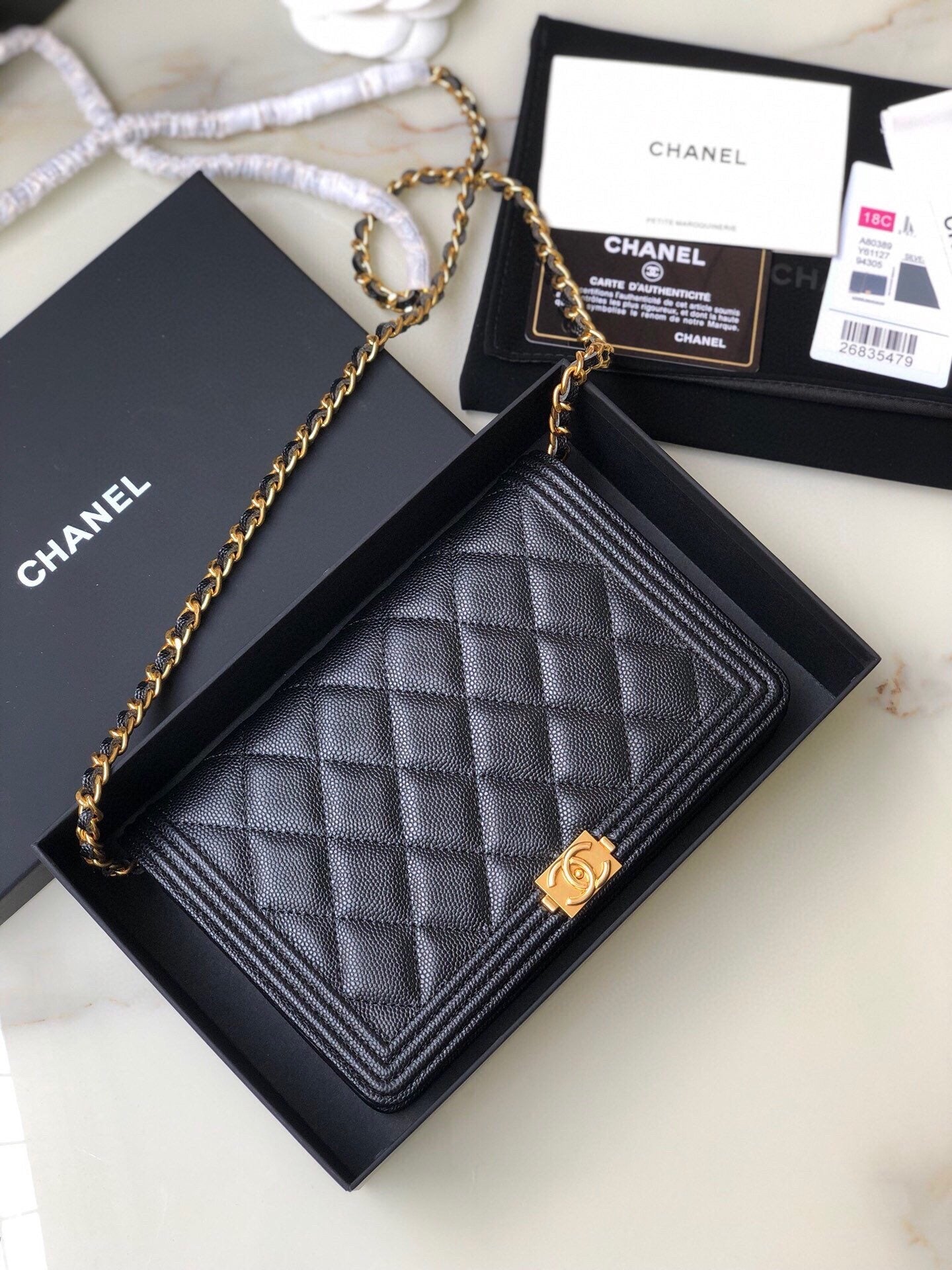 [TOP] CHANEL Le Boy WOC Caviar Leather - Black & GHW