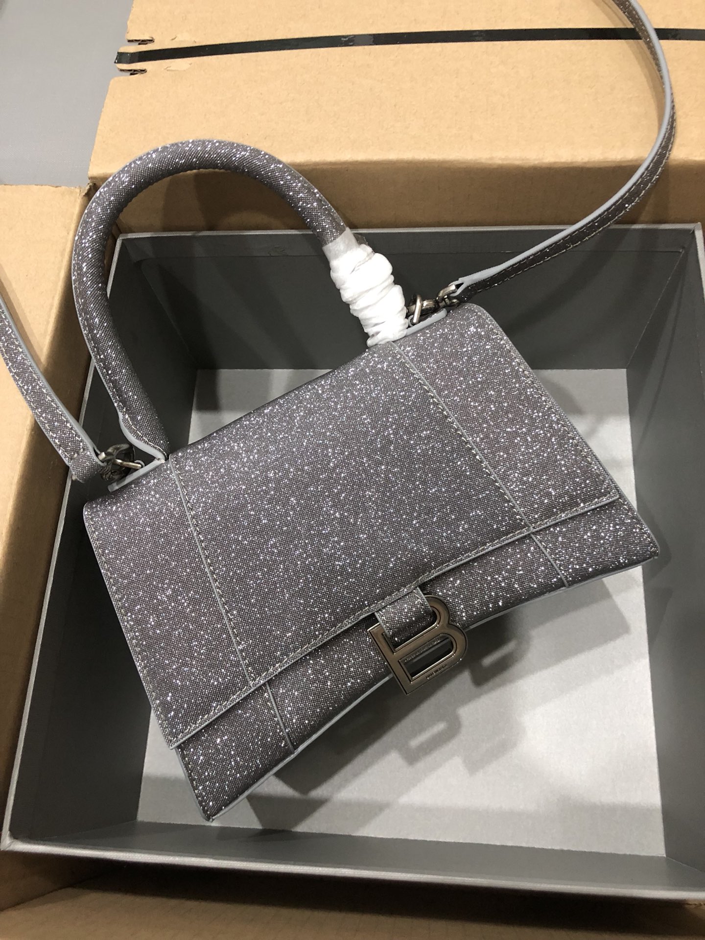[TOP] BALENCIAGA Starry Sky Hourglass Bag 19/23cm - Gray