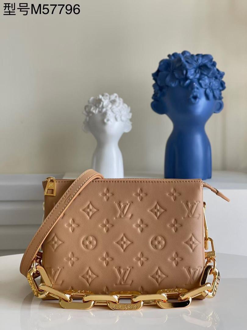 [TOP] Louis Vuitton LV Coussin Bag 22x17x8cm/26x20x12cm - Dark Beige