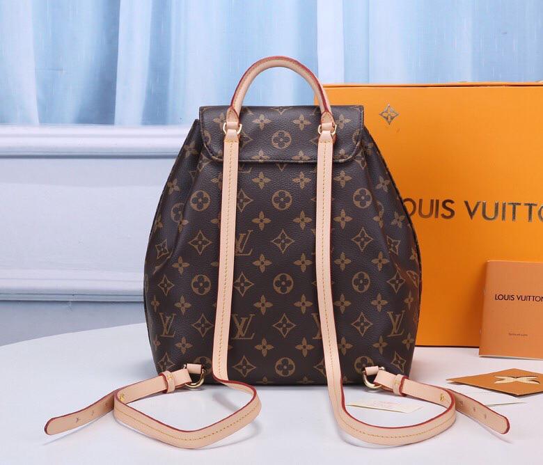 [TOP] Louis Vuitton LV  Backpack Montsouris Monogram PM 27.5x33x14cm-Brown