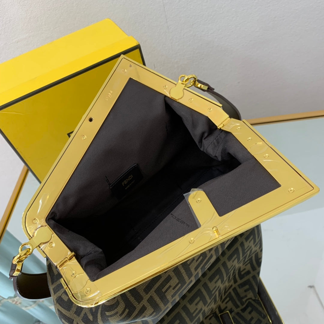 [TOP] FENDI FENDI First Canvas Medium Shoulder Bag