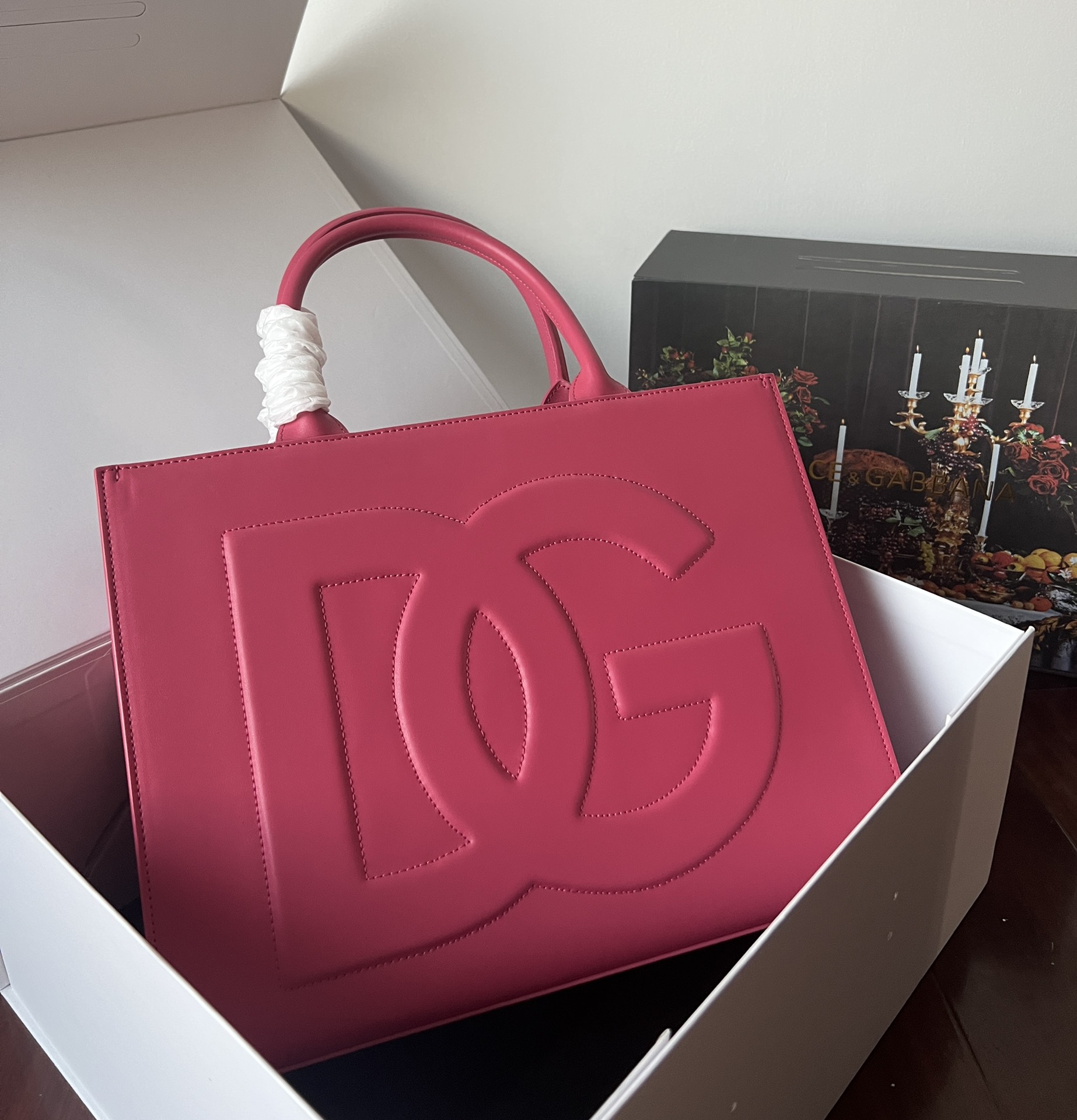 [TOP] Dolce & Gabbana D&G  Calfskin DG Logo Bag Shopper Bag 37×28×11.5 - 4 Color