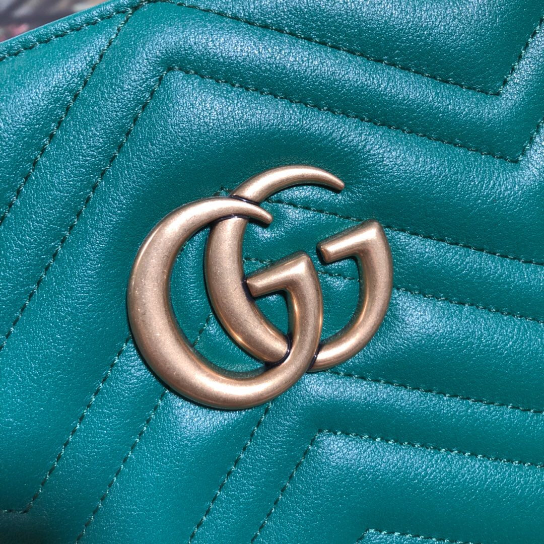 [TOP] GUCCI G*G Marmont Matelasse Medium Tote - Green