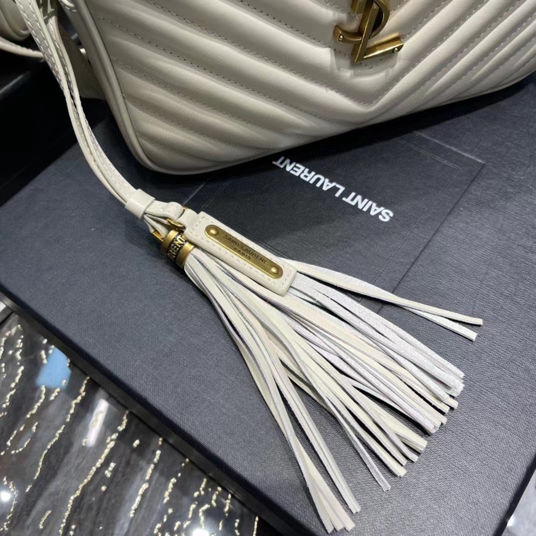 [TOP] Yves Saint Laurent YSL LouLou Camera Bag - White w GHW