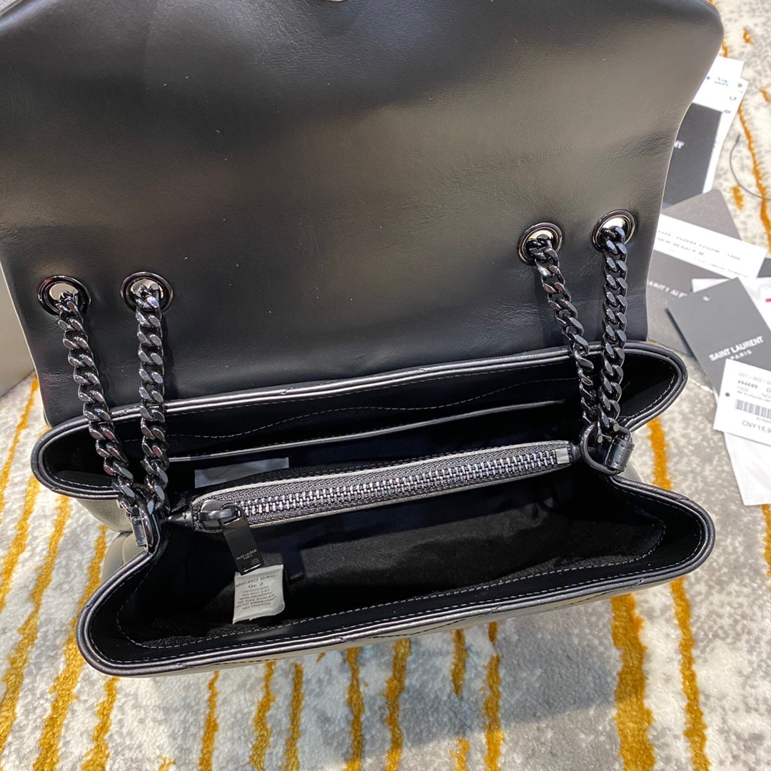 [TOP] Yves Saint Laurent YSL LouLou Small Bag 20cm - Black on Black