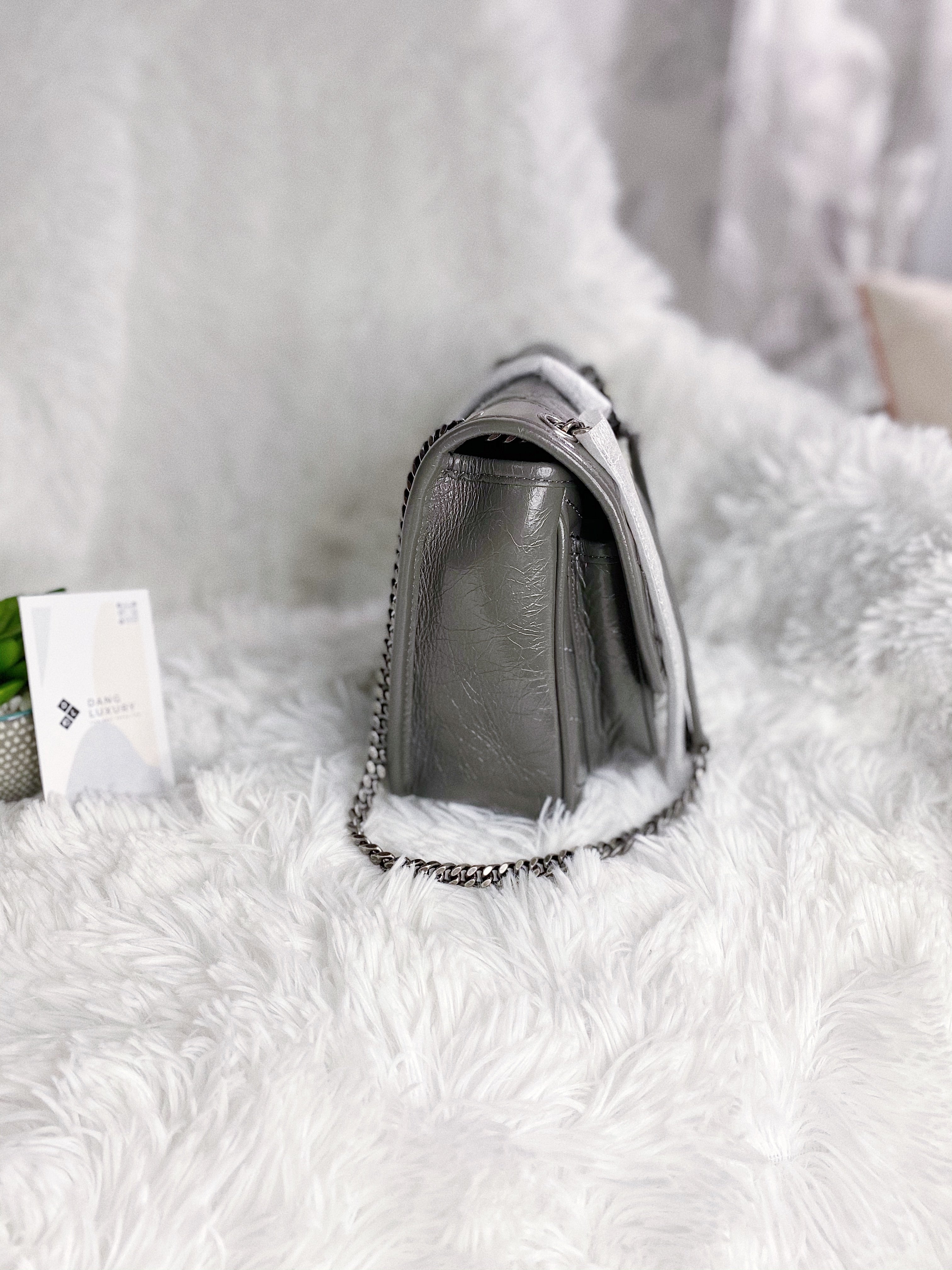 [TOP] Yves Saint Laurent YSL Niki Small Bag Aged Leather 22cm - Stormy Grey