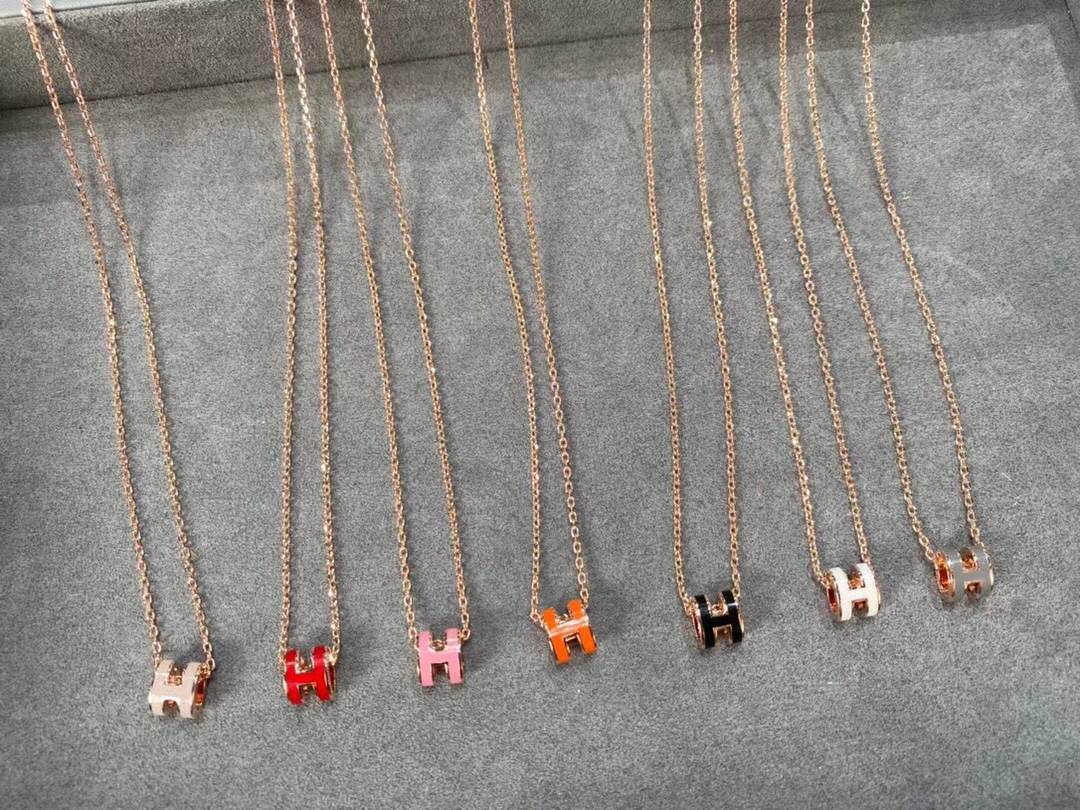 [TOP] HERMES Mini H Logo Necklace
